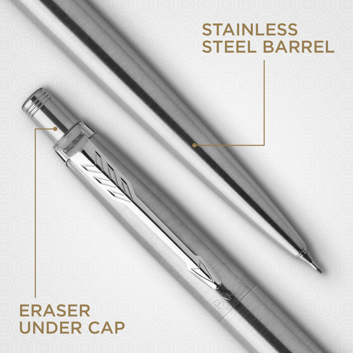 Parker Jotter Mechanical Pencil, Stainless Steel with Chrome Trim, 0.5mm, HB #2 - Smooth Writing