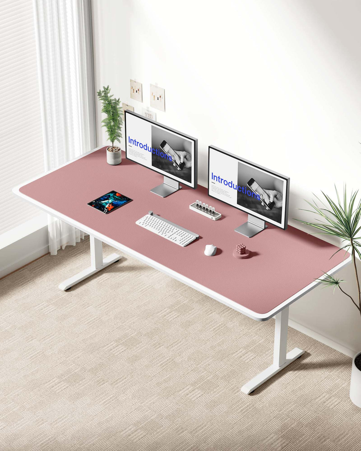 YSAGi Leather Desk Protector, Office Mat, Large Mouse Mat, Non-Slip PU Leather Blotter, Laptop Desk