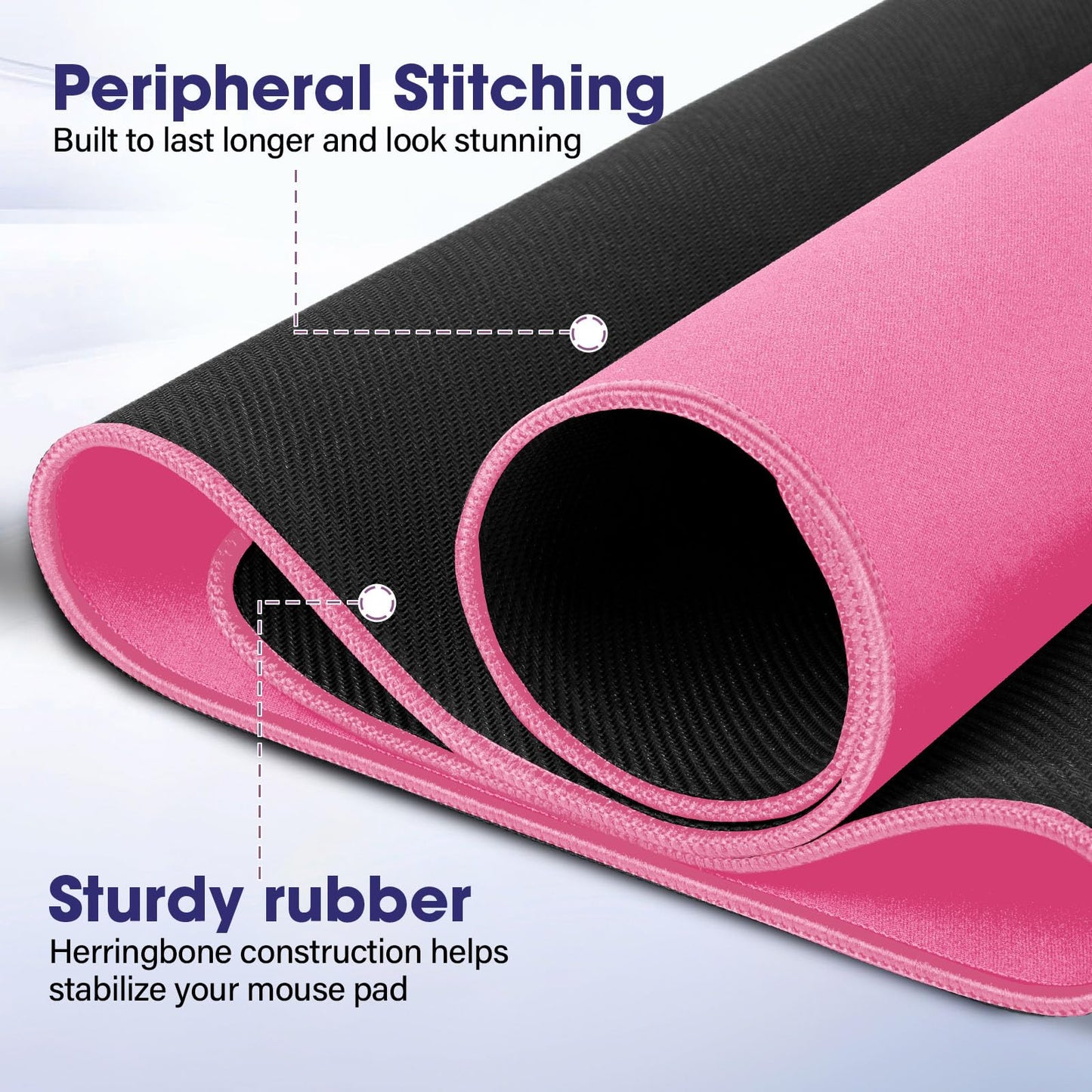 31.5" x 15.7" Waterproof Fabric Gaming Mouse Pad, Rubber Anti-Slip,Rose Red