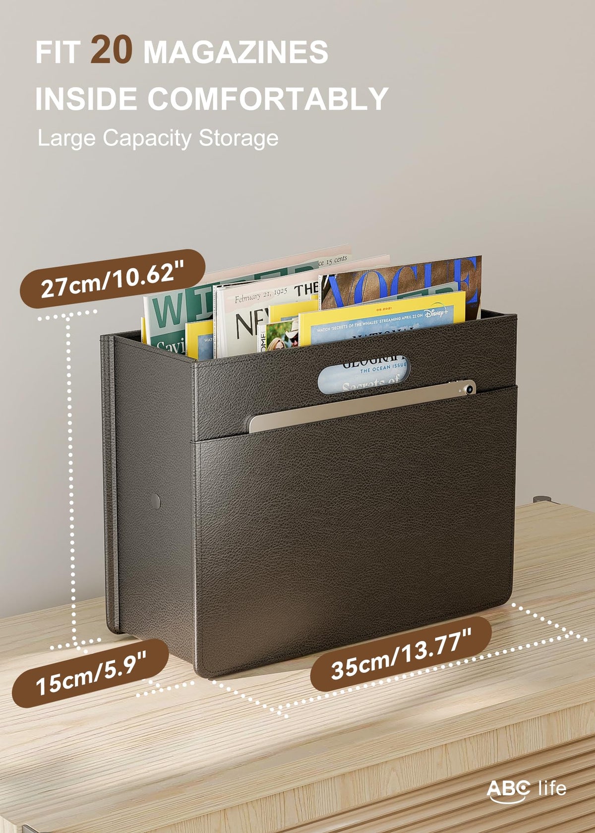 ABC life Magazine Holder, Stable Magazine Rack Floor, Black
