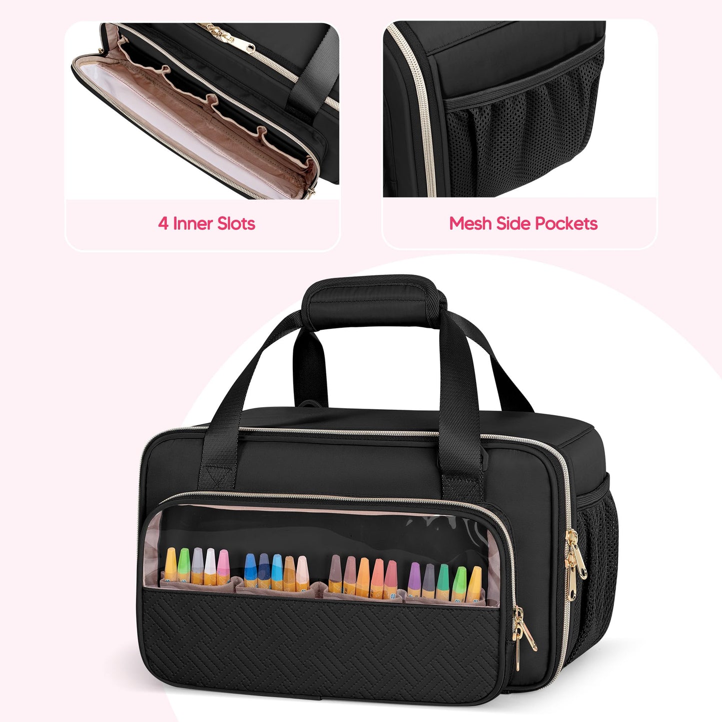 Prokva Marker Organizer Case for 216 Markers, Large Marker Storage Bag