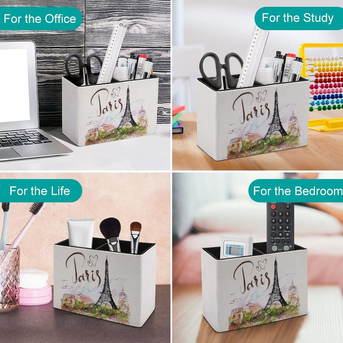 Niapessel Pencil Holder for Desk, Paris Eiffel Tower Pen Holder Storage Desktop Pen Organizer Desk