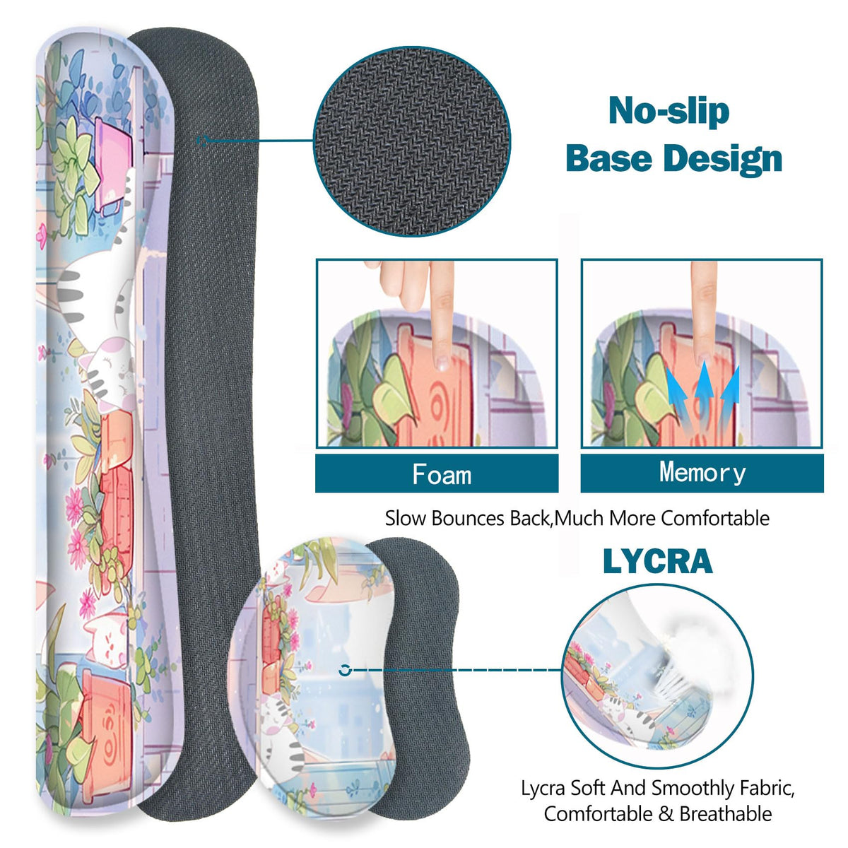 ToLuLu Extended Gaming Mouse Pad, Ergonomic Keyboard Mouse Wrist Rest Set