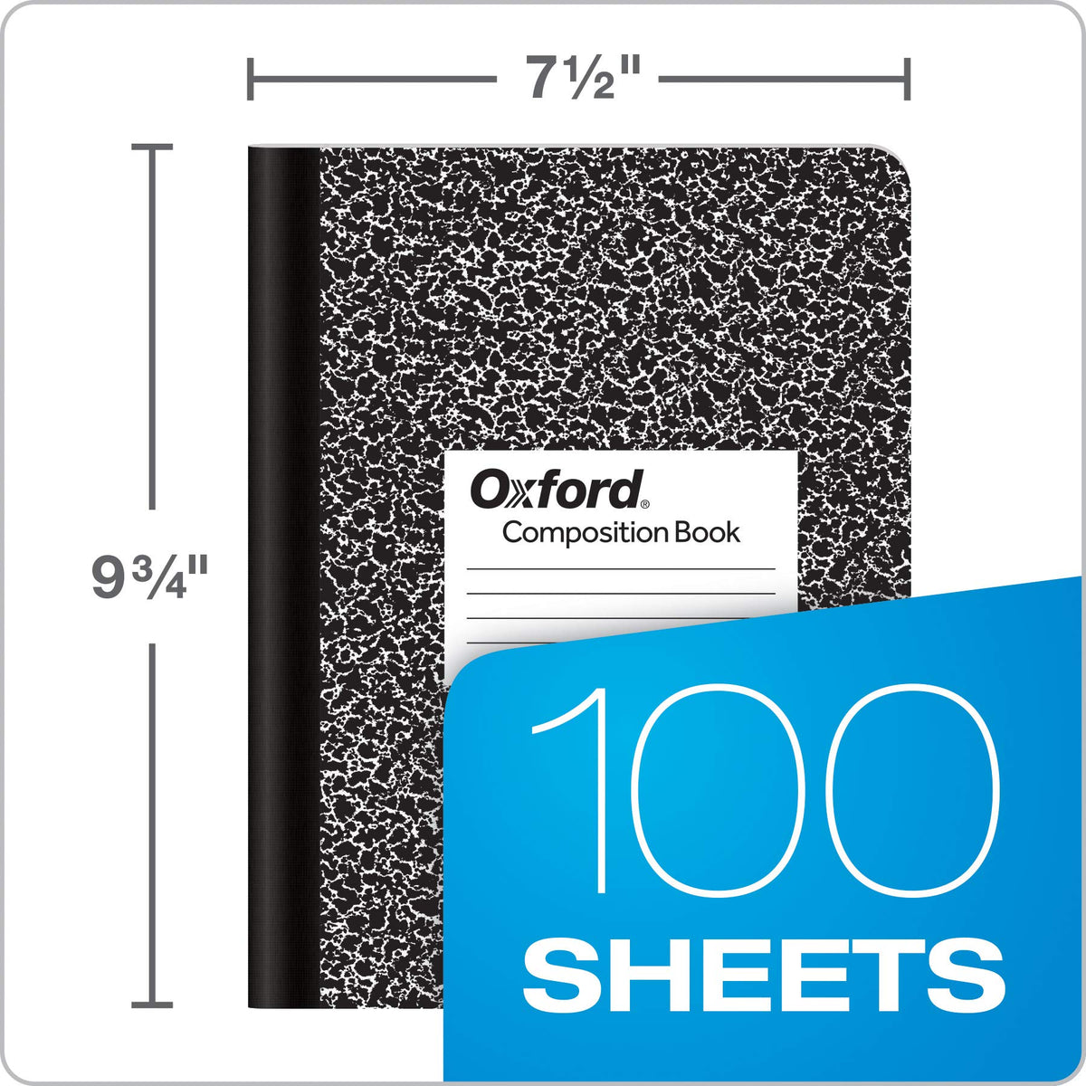 Oxford Composition Notebooks, School Supplies, Notebooks for School, College Ruled Paper, 9-3/4 x