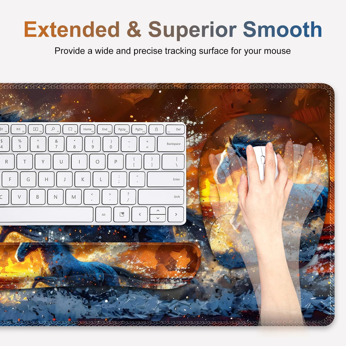 Large Mouse Pad, Keyboard Wrist Rest Set, Ergonomic Mouse Pad with Wrist Support, Desk Mat with