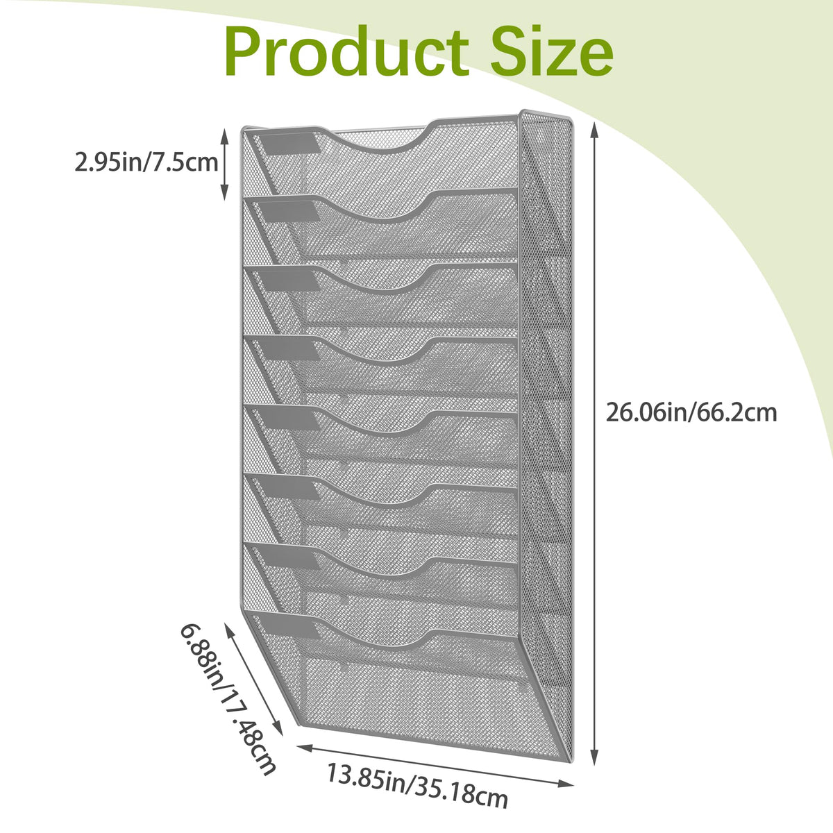 EasyPAG 8 Pocket Mesh Wall File Organizer, Hanging Paper Folder Holder with Classify Label
