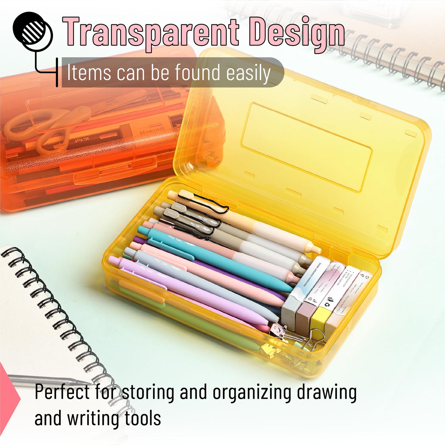 Mr. Pen- Plastic Pencil Case Box, 12 Pack