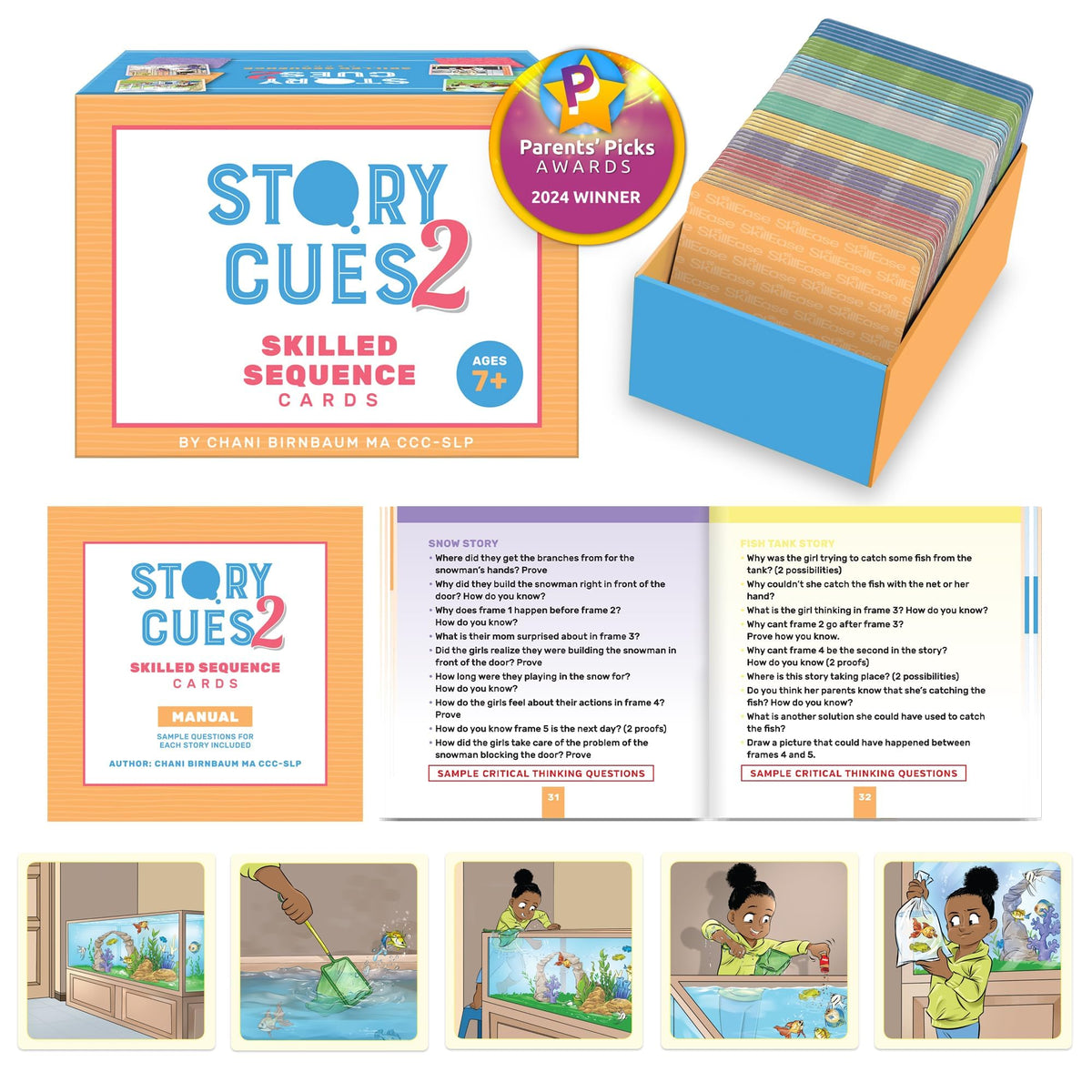 SkillEase Story Cues Skilled Sequencing Cards, Speech Therapy Materials, Social Skills Game