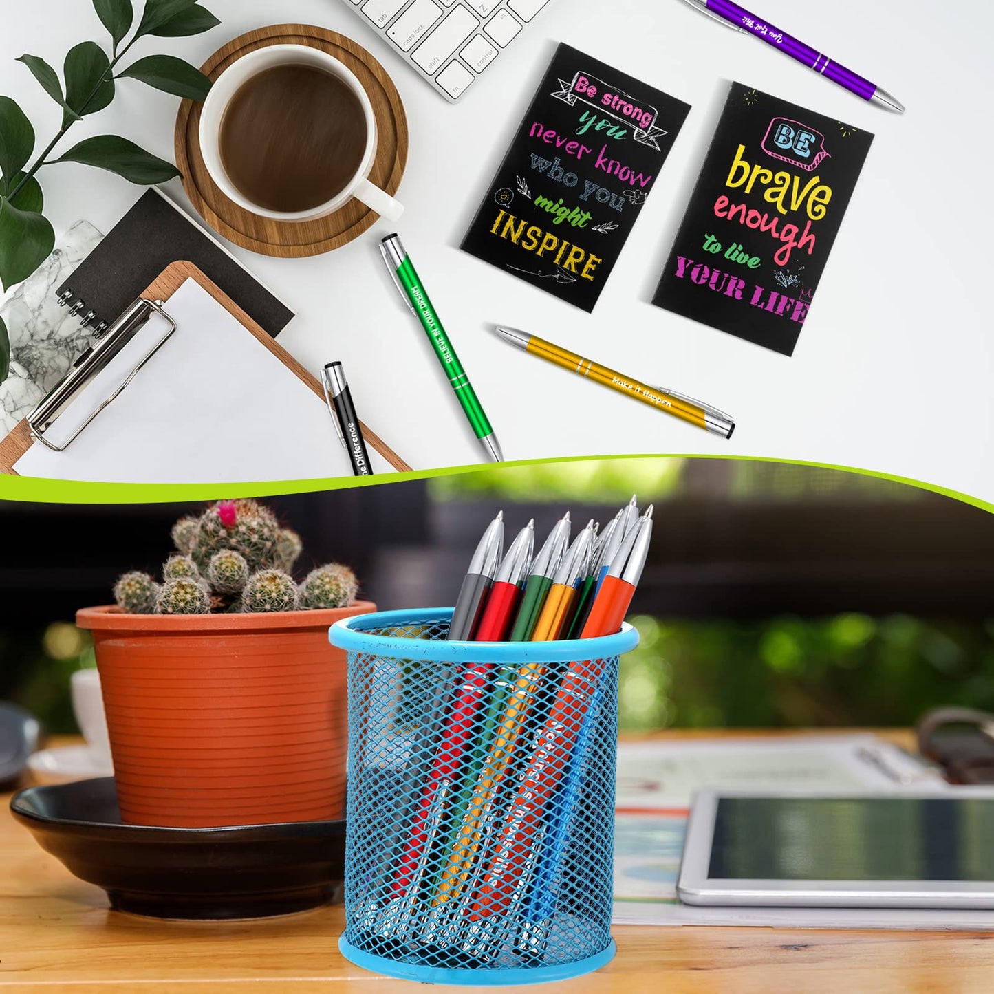 Geyee 40 Pcs Back to School Gift Bulk Christian Notepad Pen Set 20 Bible Verse Mini Notebook 20