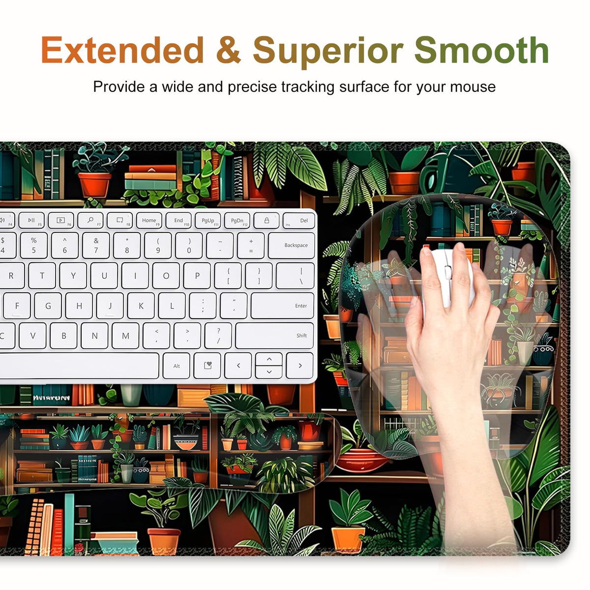 Mouse Pad with Wrist Support 4 in1 Set, XXL Big Game Mousepad + Keyboard Wrist Rest + Mouse Wrist
