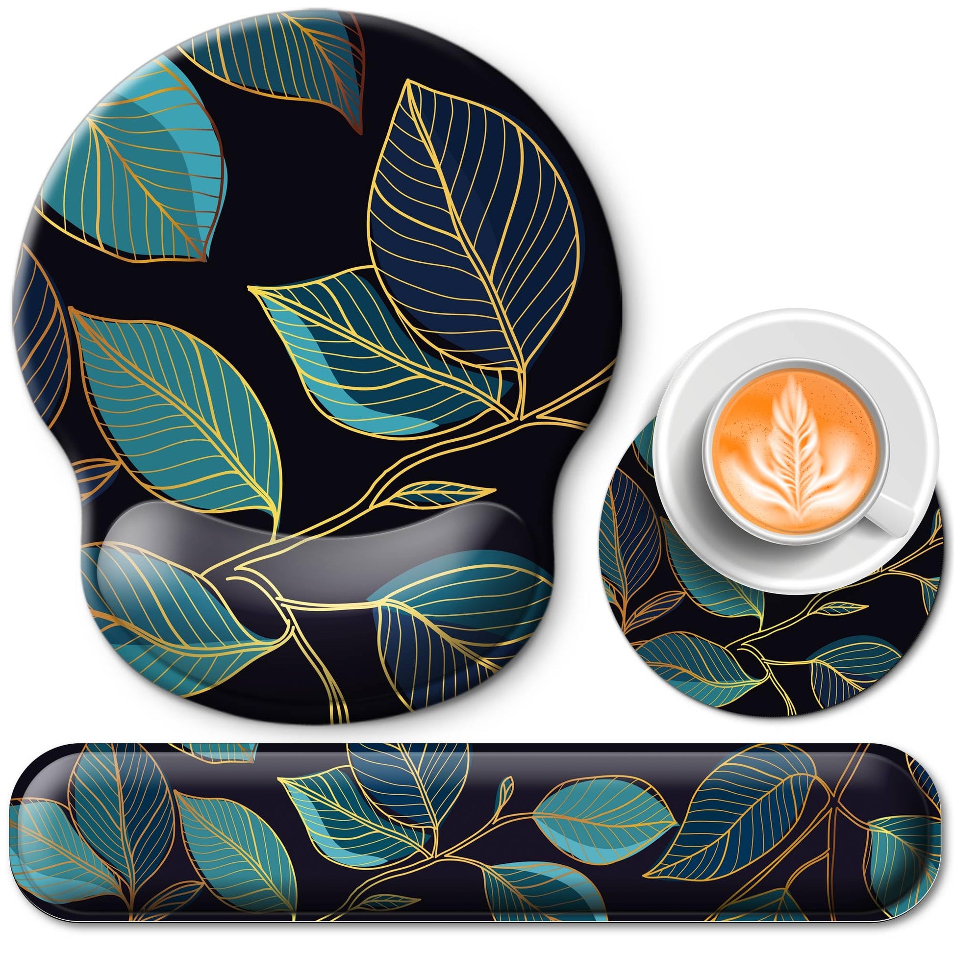 Wiabsi Mouse Pad and Keyboard Wrist Rest Support,Ergonomic Mouse Pad Set