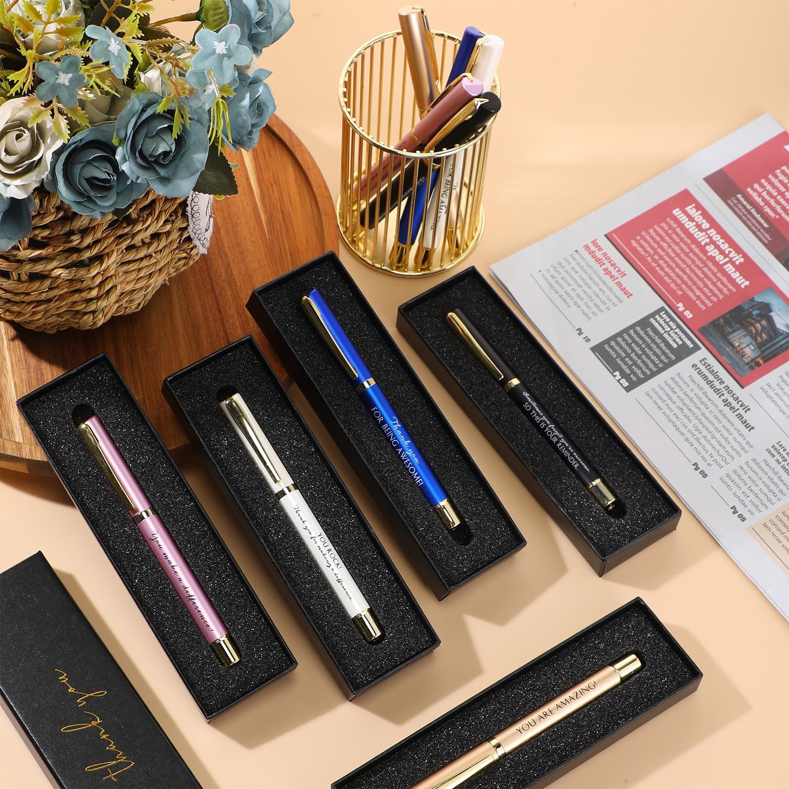 PerKoop 10 Sets Thank You Gifts, Appreciation Pens with Boxes for Men Women