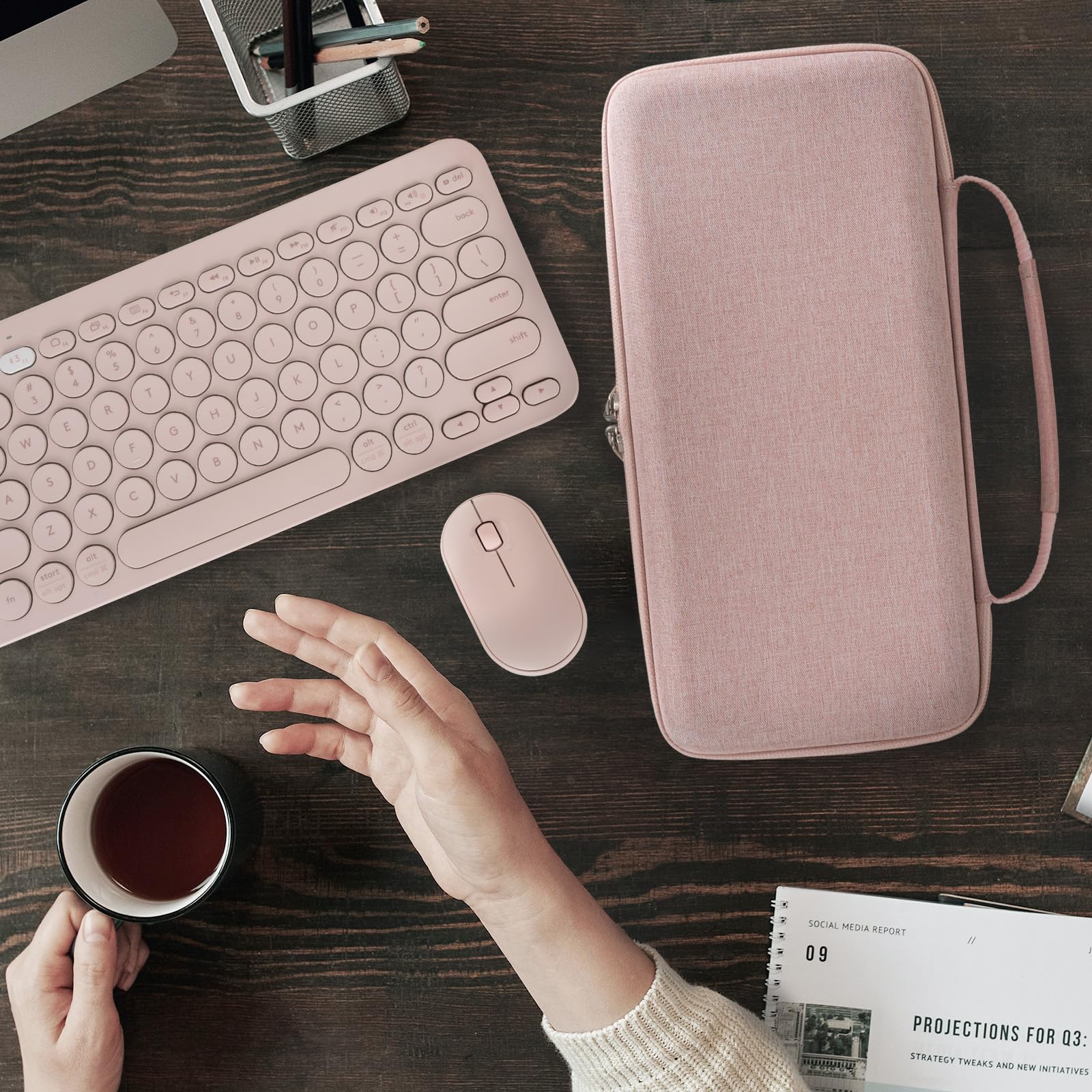 GEEKRIA Keyboard Carrying Case, Hard Shell Protective Travel Bag for Small Compact Keyboard