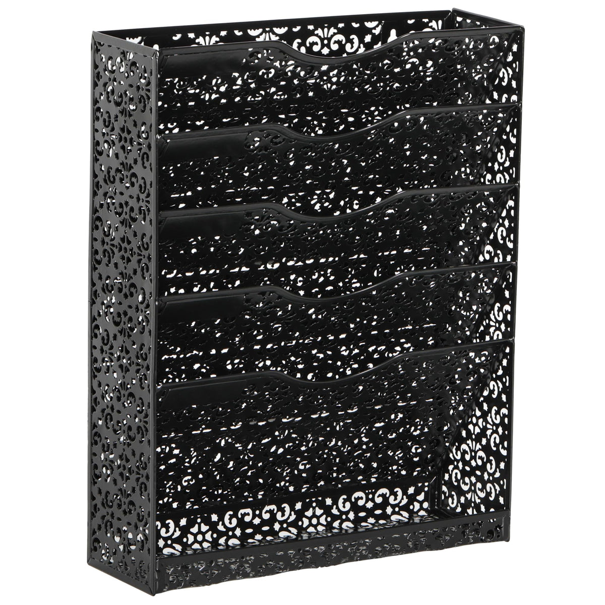 EasyPAG Desk File Organizer Heavy Duty Metal Wall Mount File Holder 5 Tier Mail Paper Folder Holder