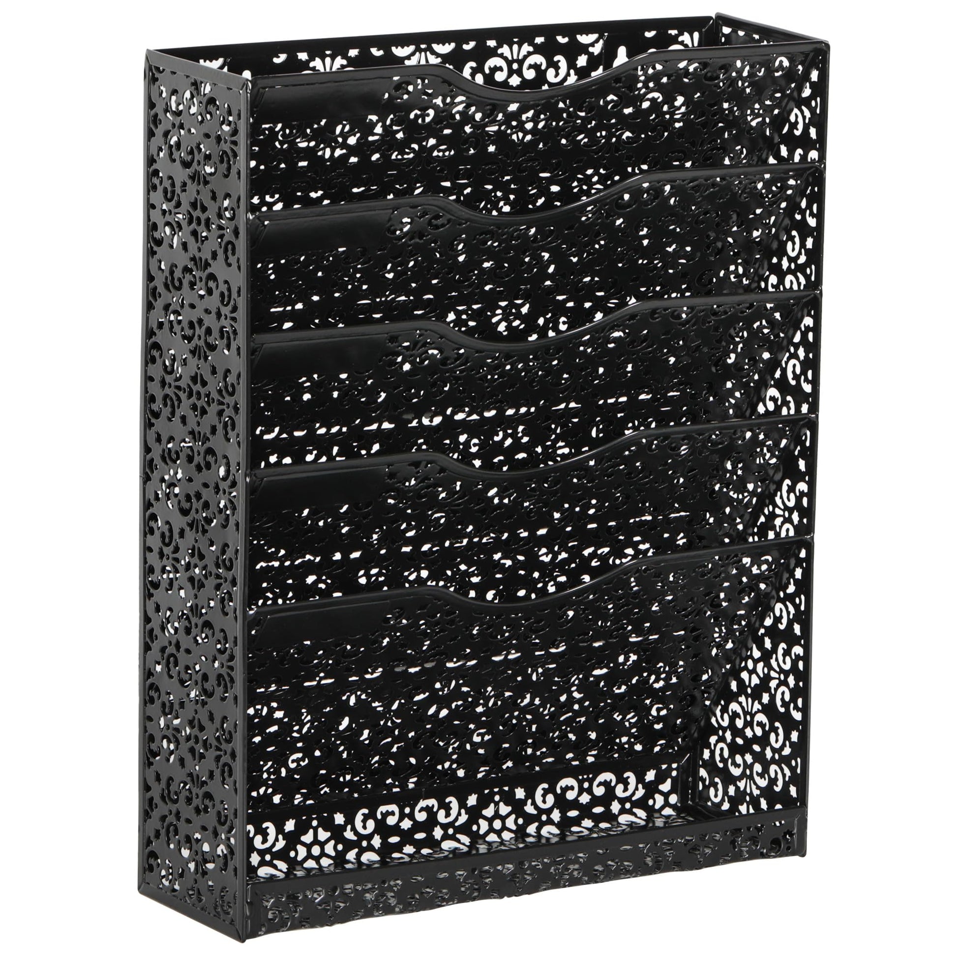 EasyPAG Desk File Organizer Heavy Duty Metal Wall Mount File Holder 5 Tier Mail Paper Folder Holder