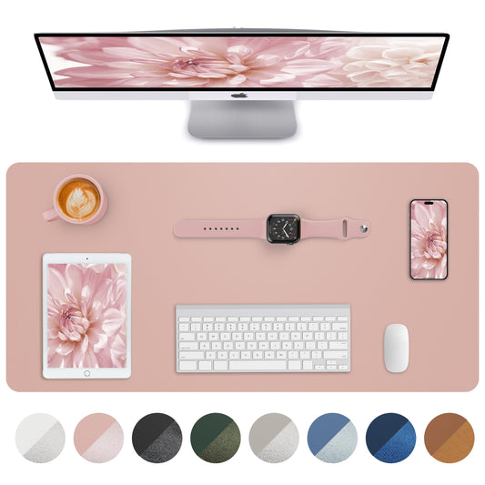 Makeup Mat for Vanity, PU Leather Desk Pad Blotter,Waterproof & Oilproof Desk Protector, Easy Clean