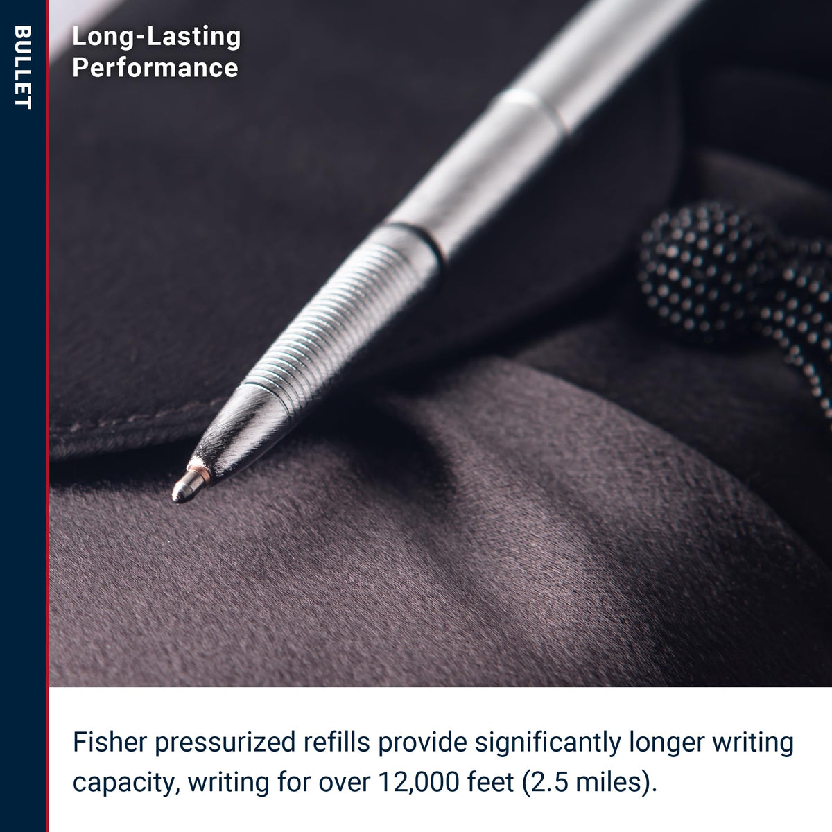 Fisher Space Pen Brushed Chrome Pressurized Ballpoint Bullet Pen, Gift Box