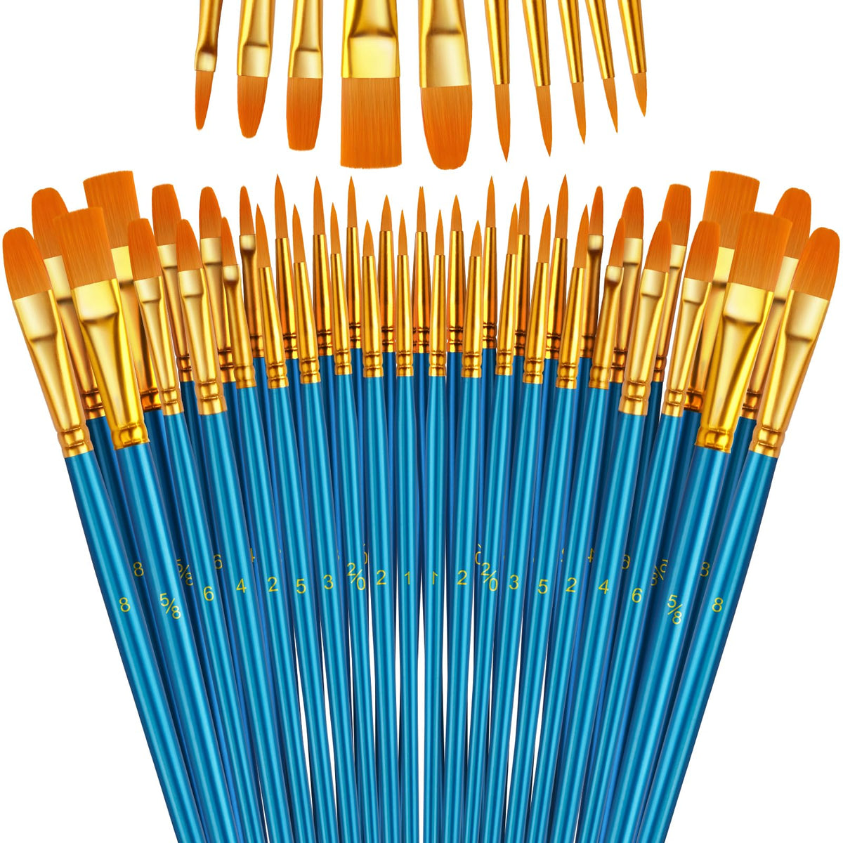 Paint Brushes Set, 16 Pack 160 Pcs Round-Pointed Tip Paintbrushes Nylon Hair Artist Acrylic Paint