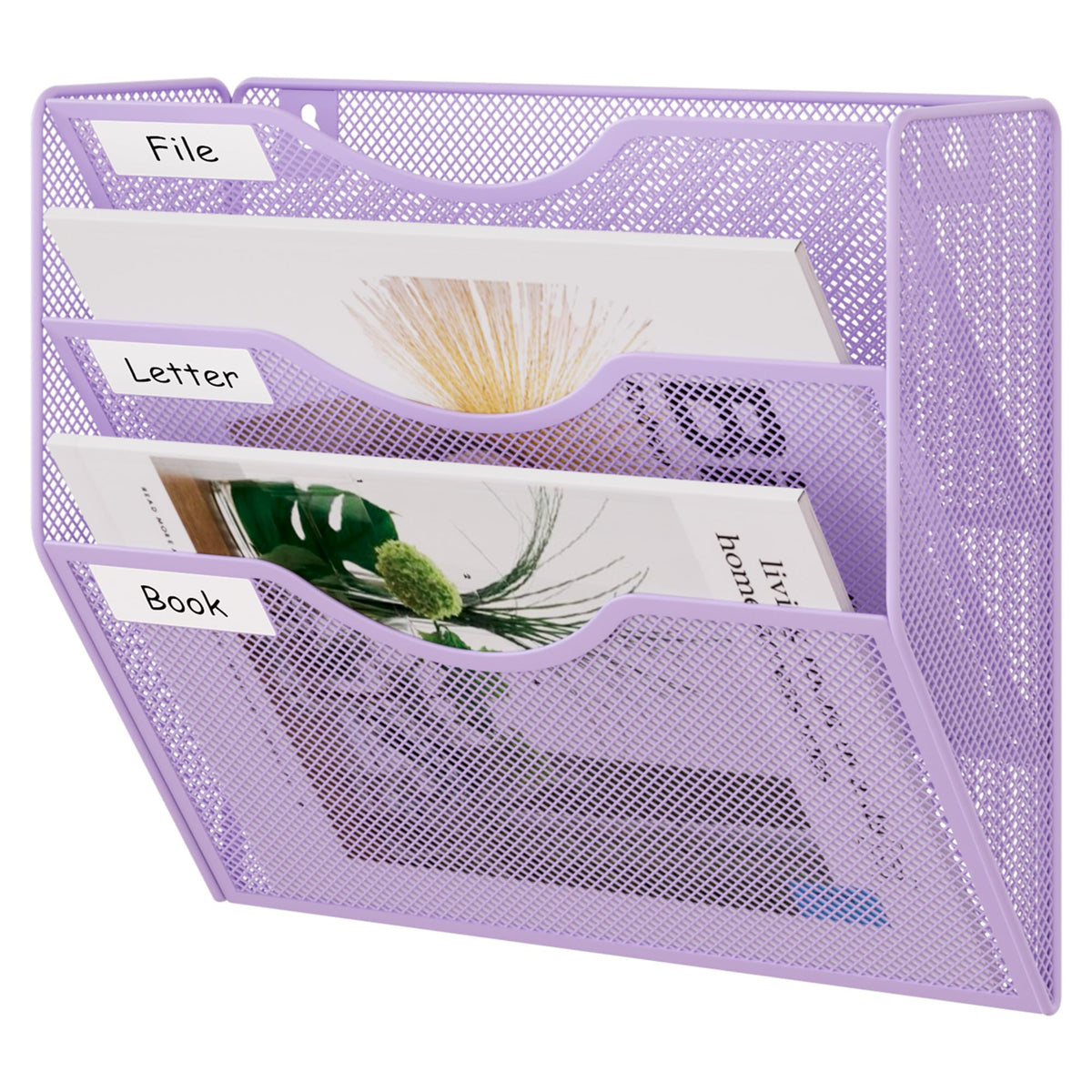 EasyPAG 3 Pocket Mesh Wall File Organizer, Hanging Paper Folder Holder with Classify Label