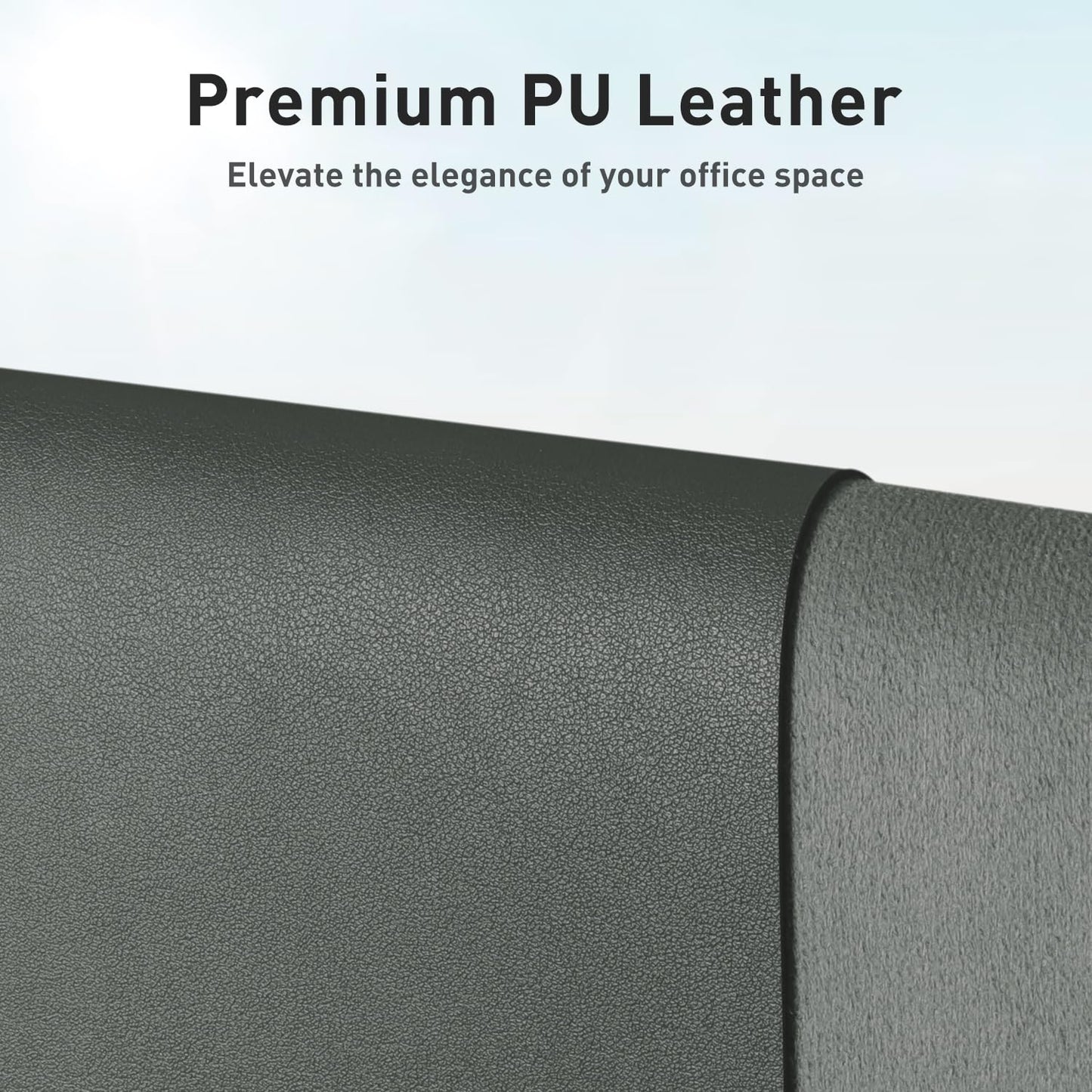 Aothia Faux Leather Desk Mat - Non-Slip PU Leather Desk Blotter, Waterproof Writing Surface, Large