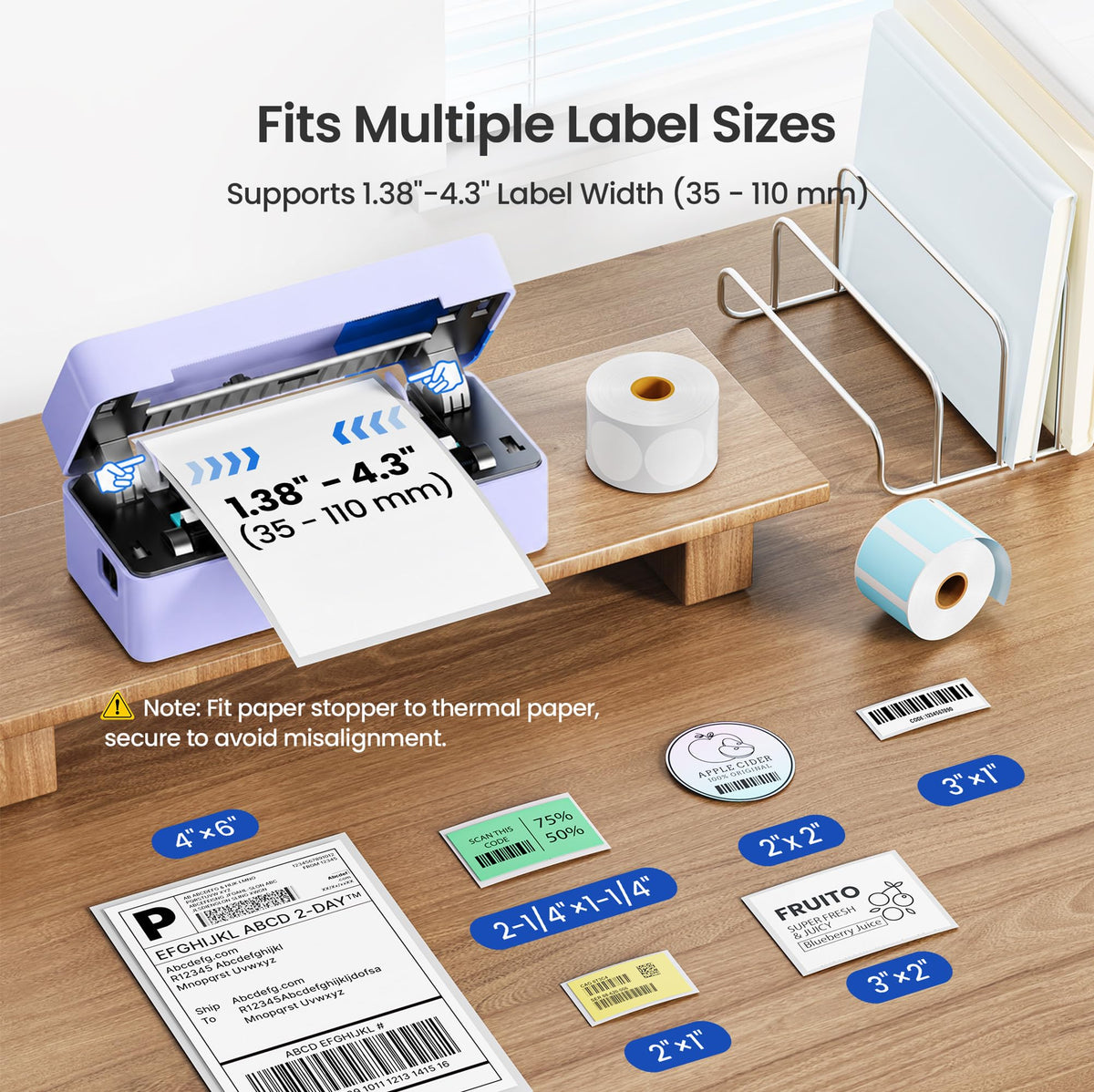 ETIKEZ Bluetooth Thermal Shipping Label Printer, 4x6 Thermal Label Printer