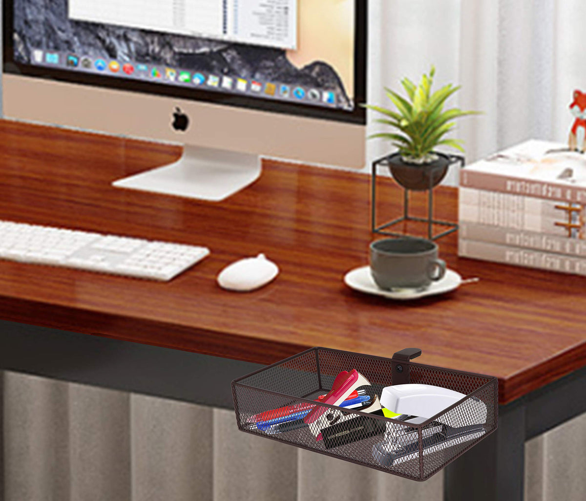Under Desk Drawer, Clamp on Desk Organizer Under Table Hanging Desk Storage