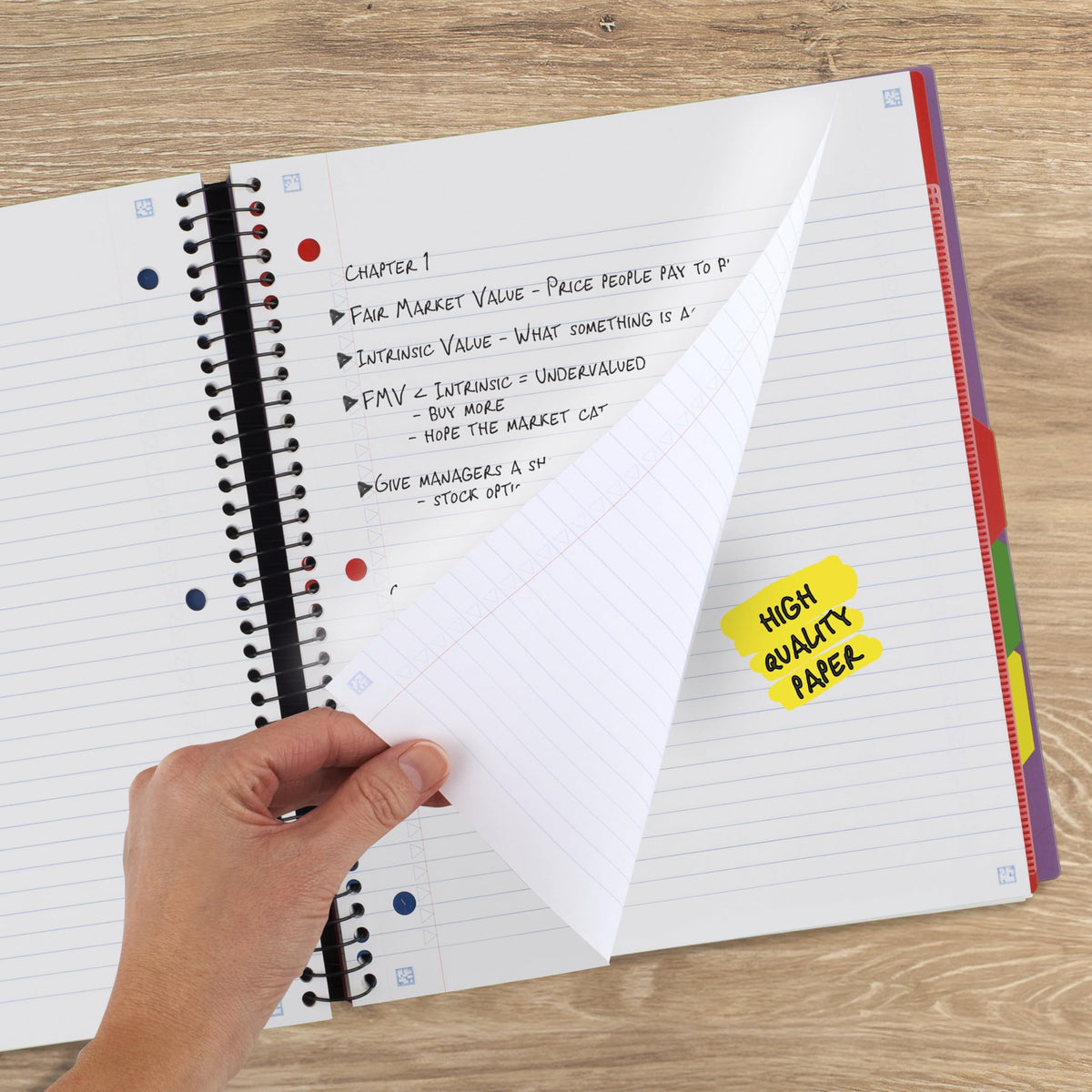 Five Star Advance Spiral Notebook + Study App, 5 Subject, College Ruled Paper, 8-1/2" x 11", 200
