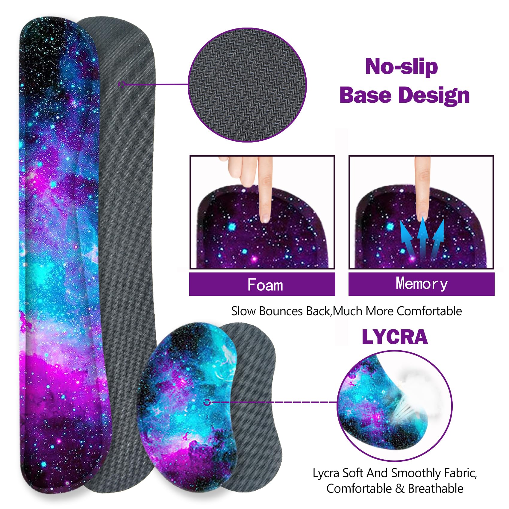 ToLuLu Extended Gaming Mouse Pad, Memory Foam Ergonomic Keyboard Mouse Wrist Rest Support Set