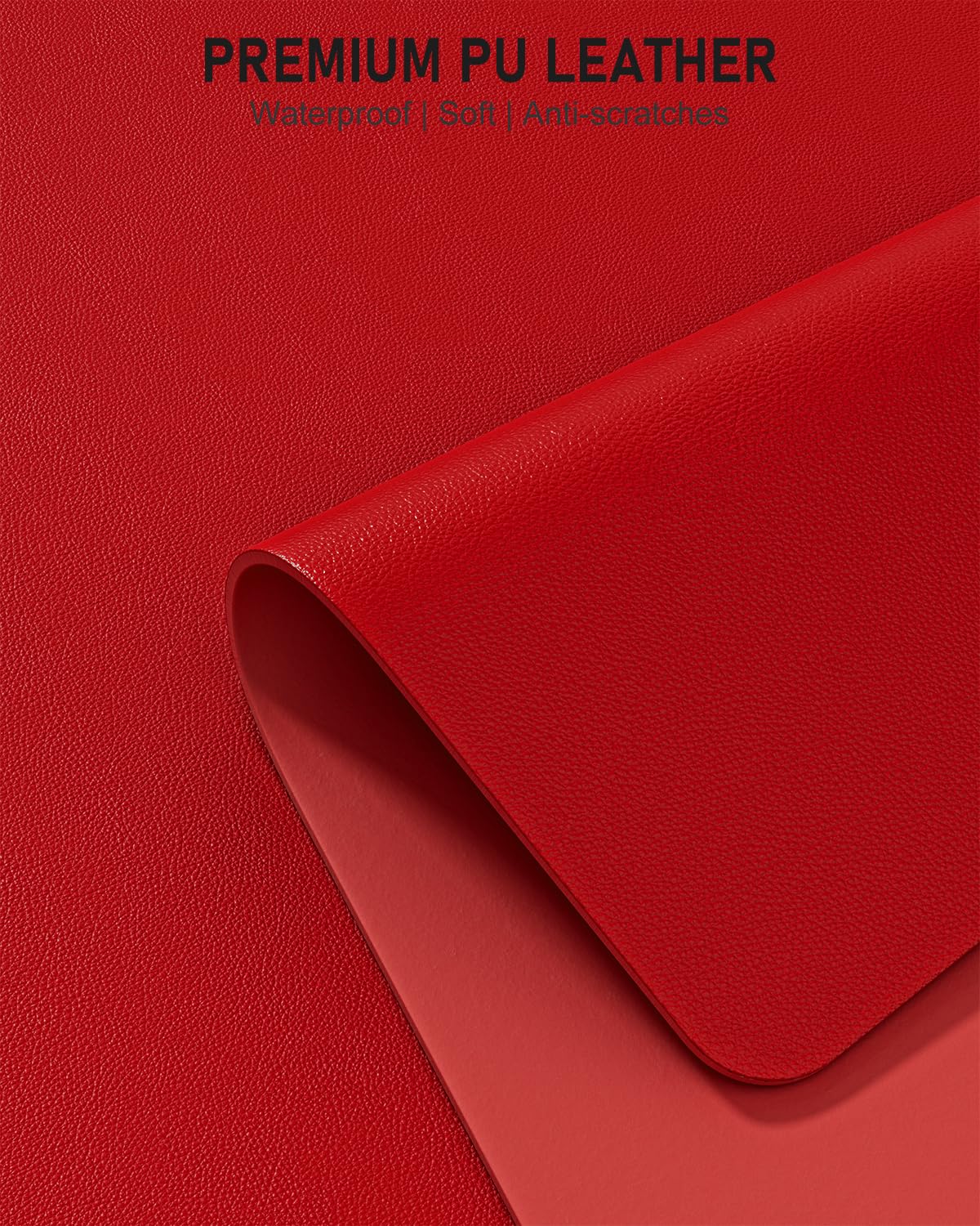 Niniubye Desk Pad, 48" x 17" PU Leather Non-Slip Desk Mat Large Mouse Pad for Desktop, Waterproof