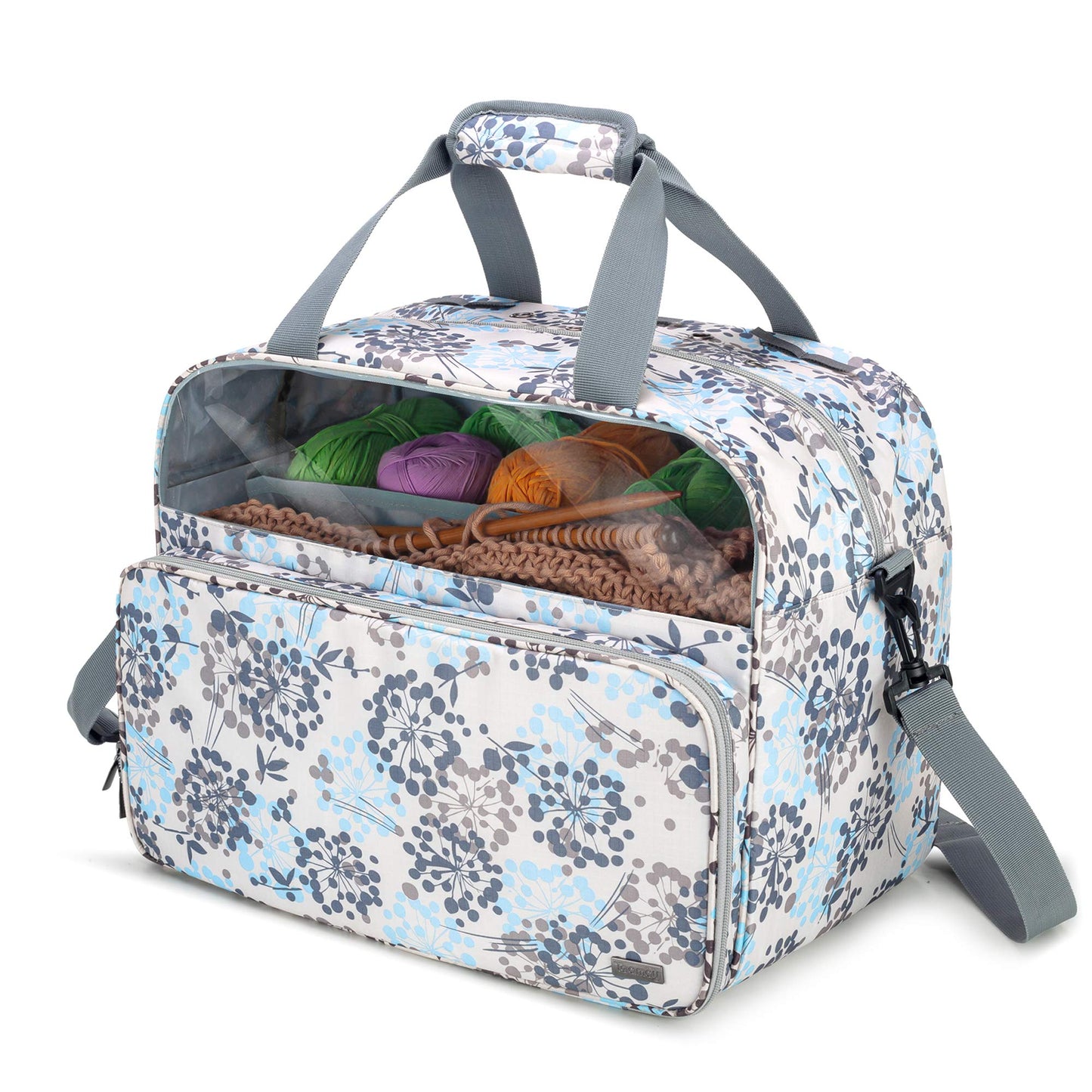 Teamoy Knitting Bag Tote, Crochet Bag Yarn Storage Organizer, Dandelion