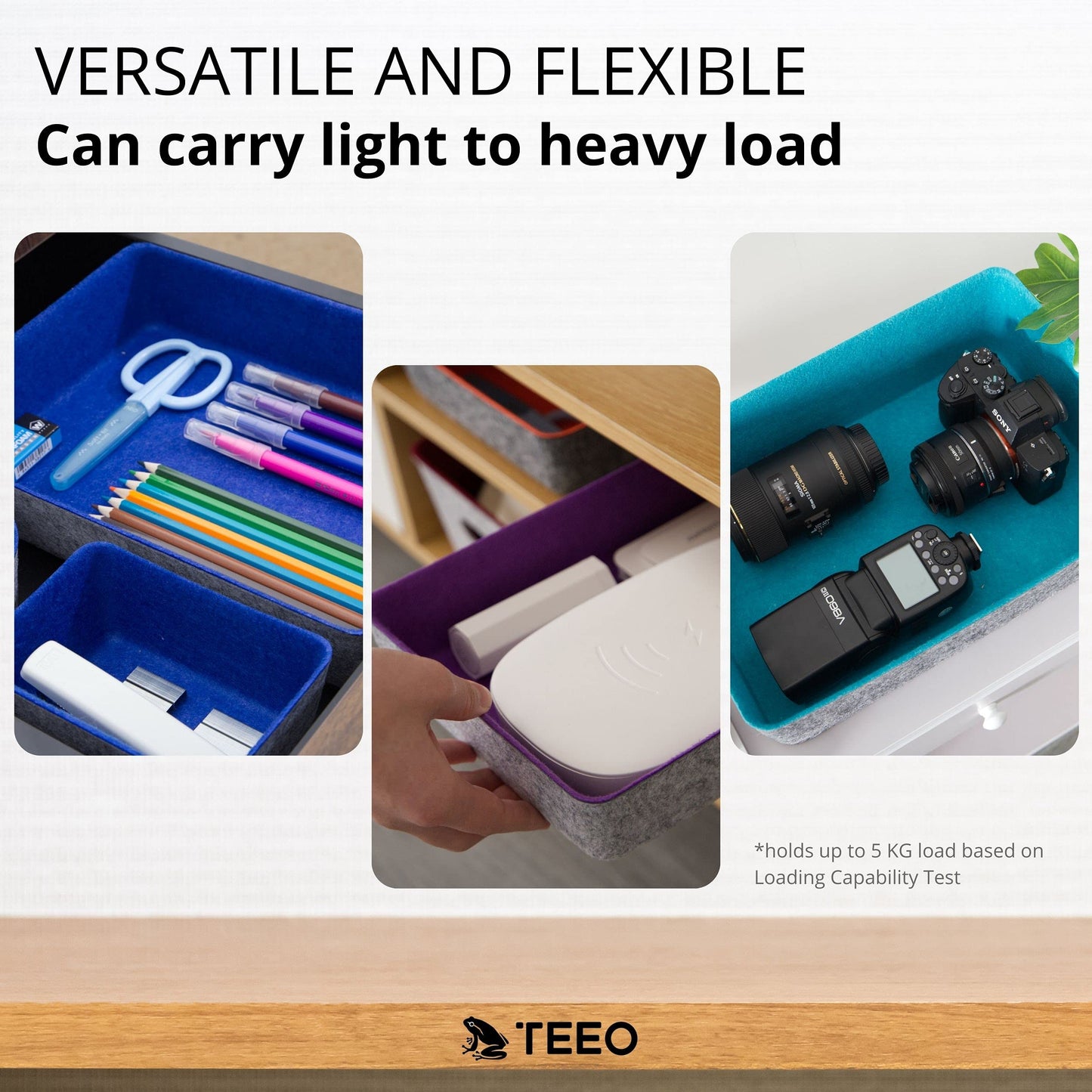 Teeo - Felt Drawer Organizer - Desk Accessories - Office Organization - Kitchen Organizer - Jewelry