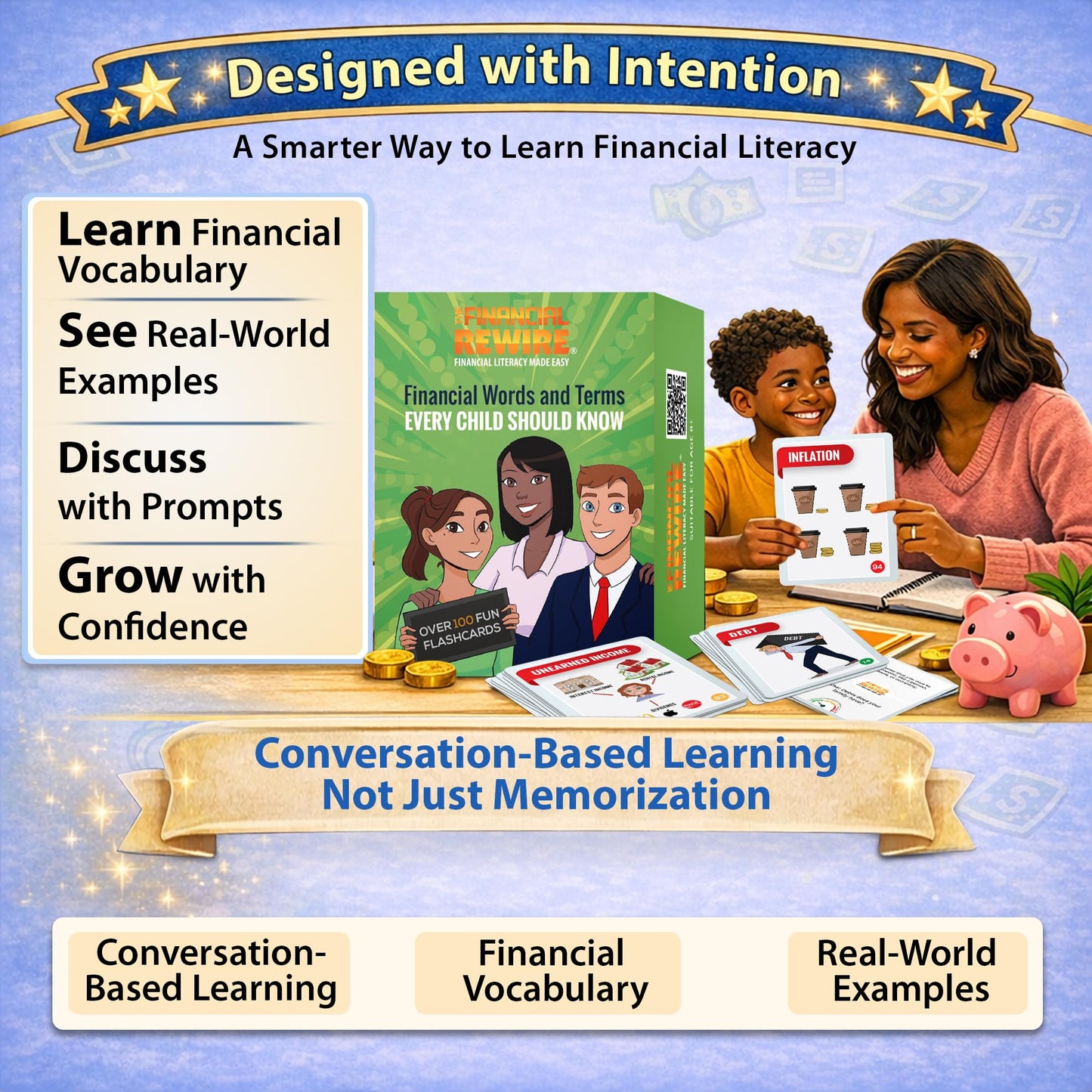 Financial Literacy Flashcards for Kids & Teens | 108 Money & Finance Terms with Images, Definitions