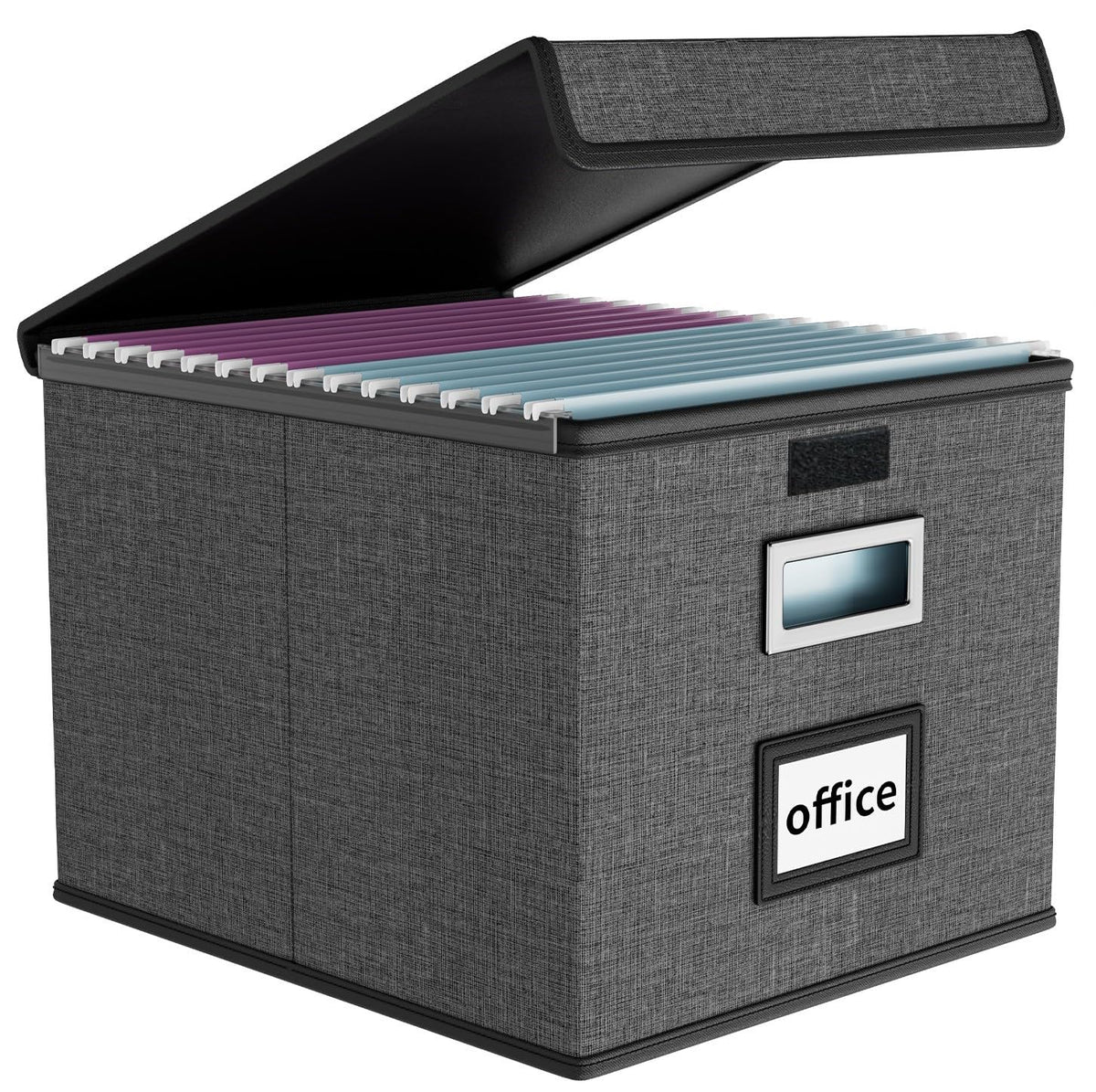 Huolewa File Organizer Box with Lids, Collapsible File Folder Organizer
