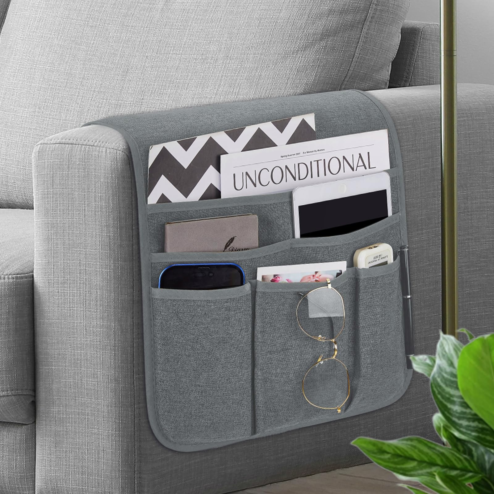 Teniux Remote Control Holder GRS Certified Armchair Caddy for Recliner Couch, Recycled Material