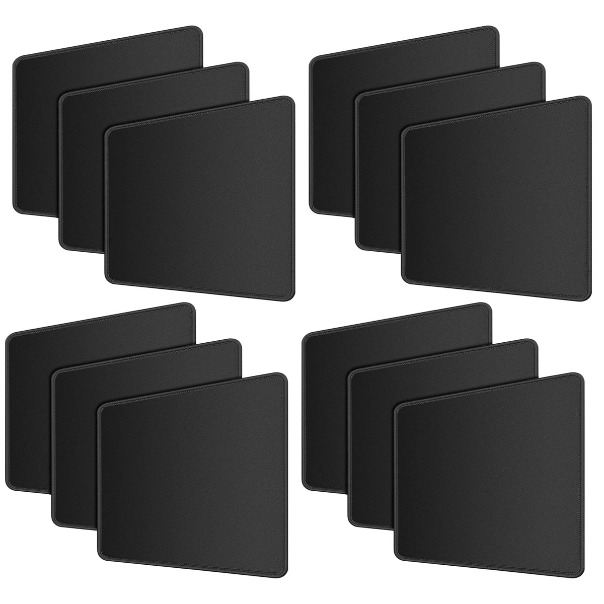 SaiTech IT 12 Pack Waterproof Mouse Pad, 8.66x7.1 inch, Black