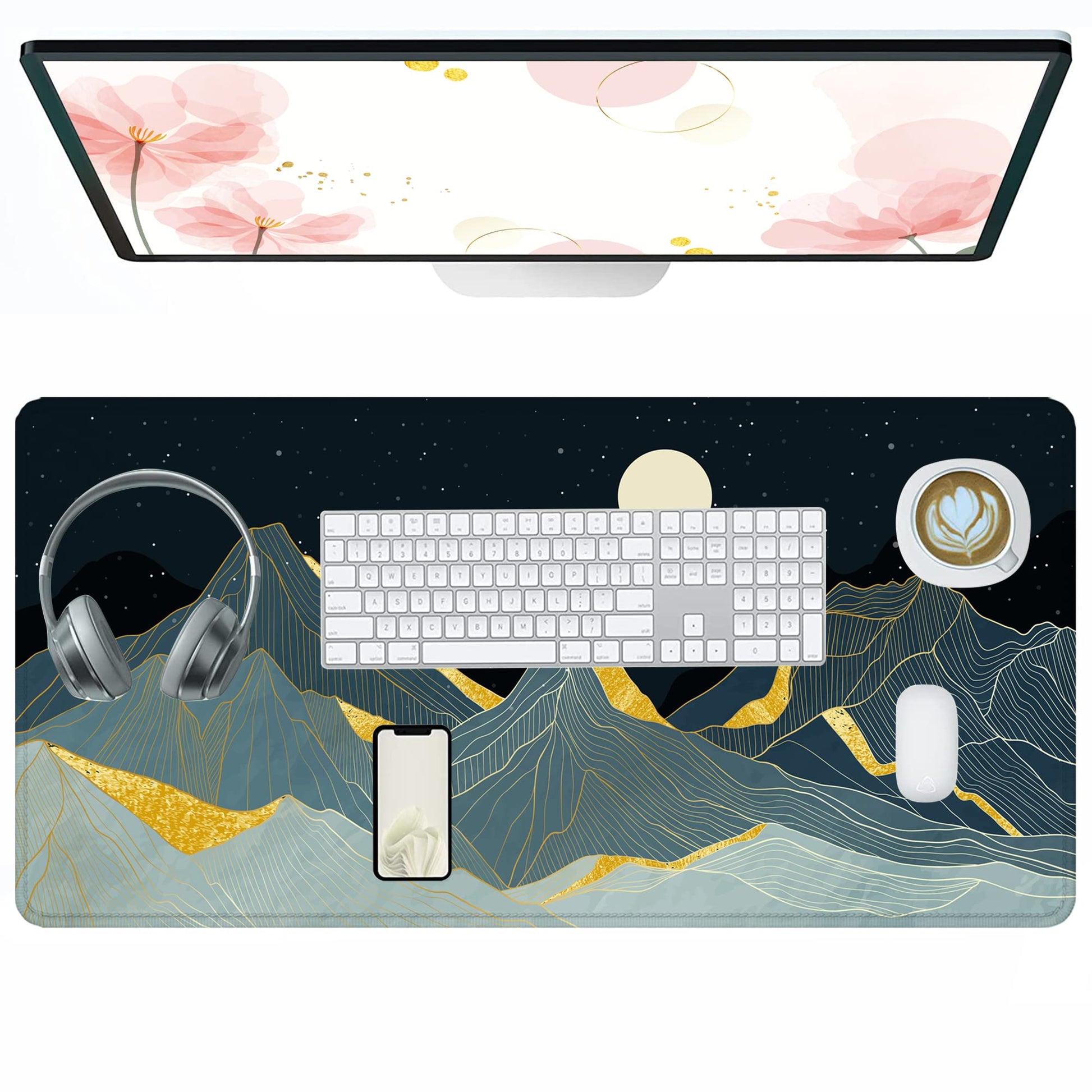 ZTHLL Large Mouse Pad Mountains Landscape Gaming Mouse Pad,Desk Mat Computer Keyboard with Non Slip