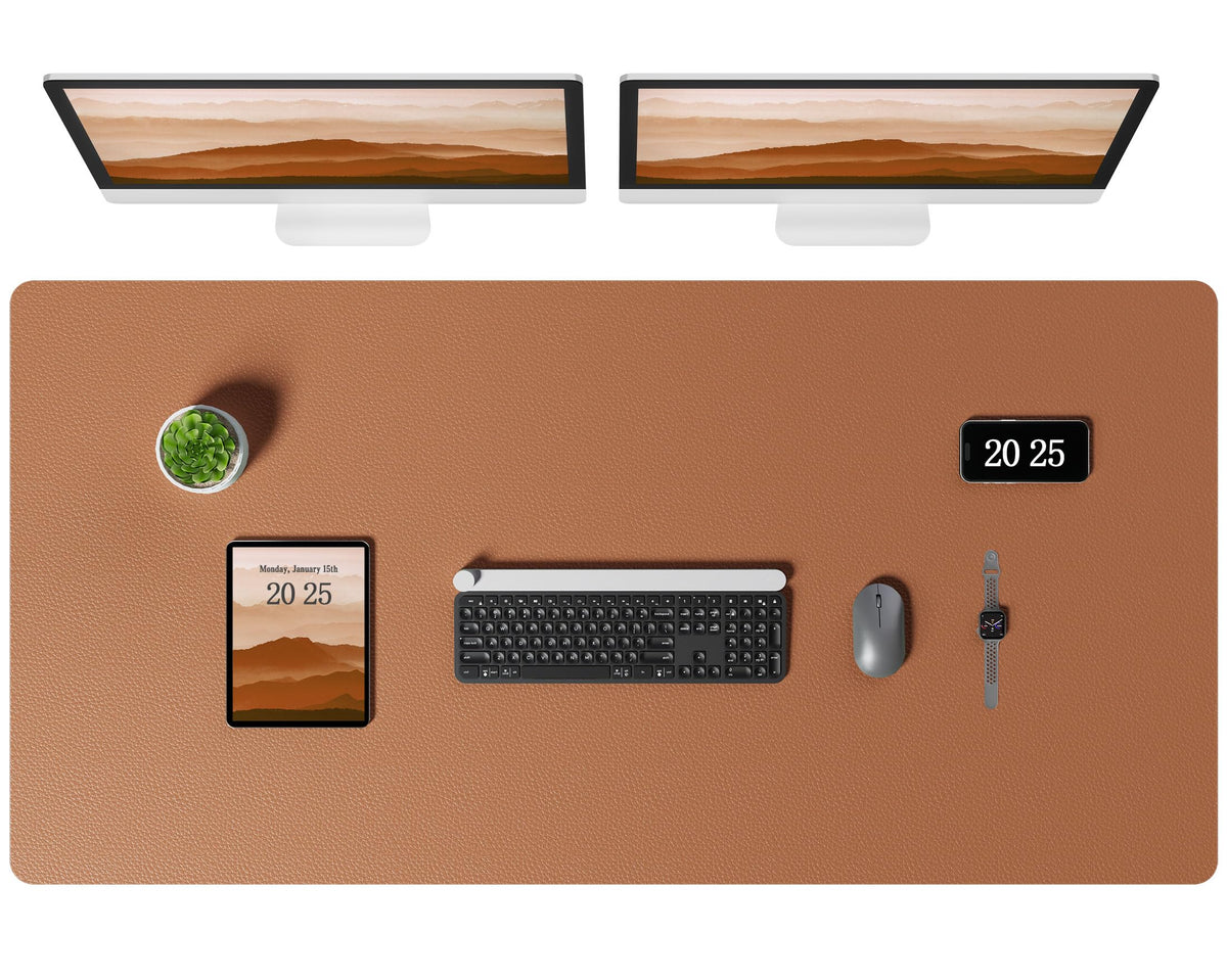Aothia Leather Desk Pad Protector, Office Desk Mat, Large Mouse Pad, Laptop Desk Pad, Non-Slip PU