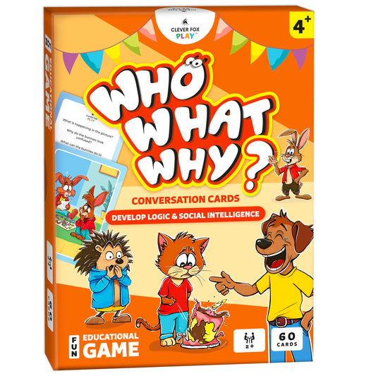 Who What Why Conversation Cards for Kids, Speech Therapy Materials, Ages 4+