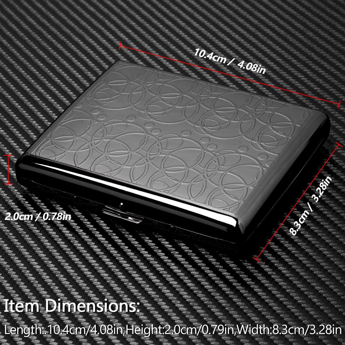 Goshentech Retro case, Metal Plated Metallic Glossy Black,20 Capacity for 100mm Double Sided Spring