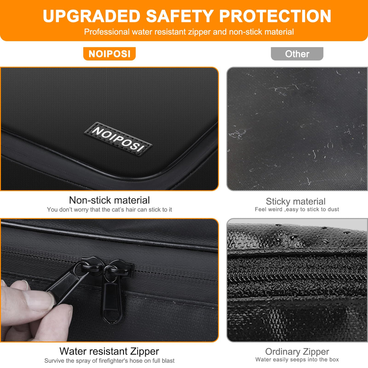 Noiposi Document Organizer with 5200℉ Heat Insulated, 16.1"x11.4"x4.3" Waterproof and Fireproof