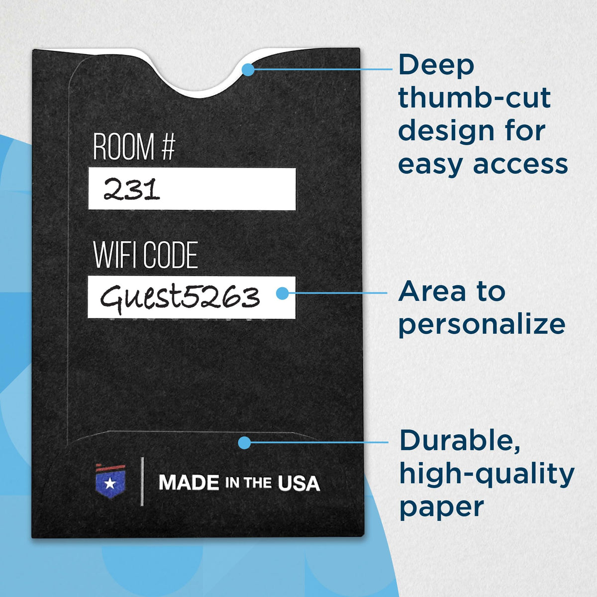 Guardian Key Card Holder Sleeves, Pack of 500 Small Envelopes for Hotel Key Cards, Gift Cards