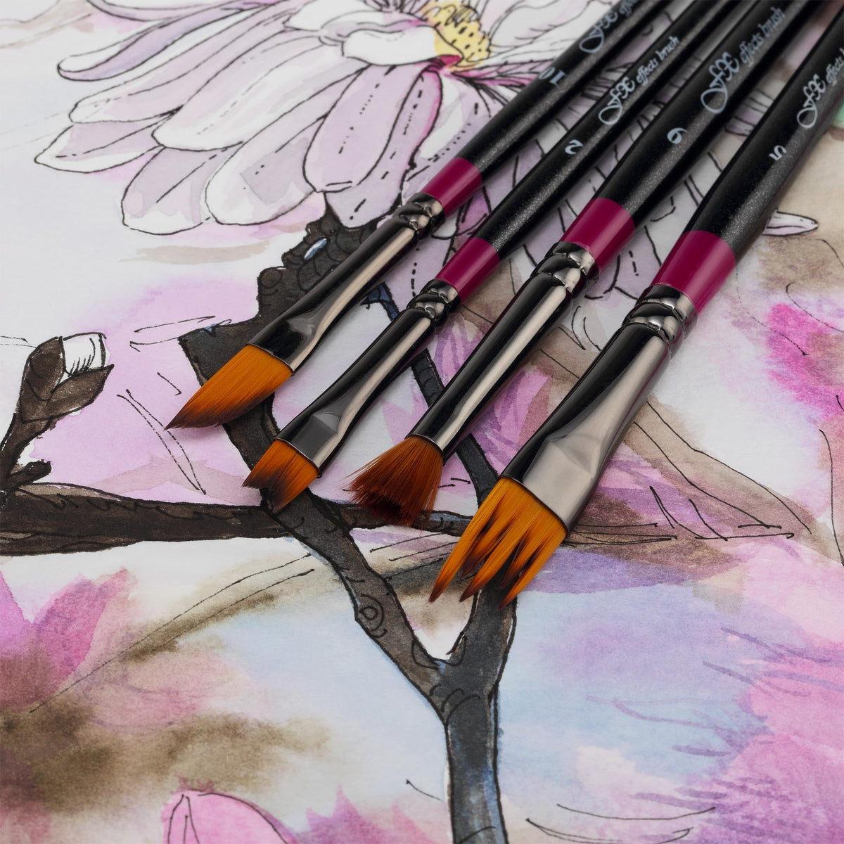 Creative Mark FX Effects Taklon Paint Brushes, Set of 10