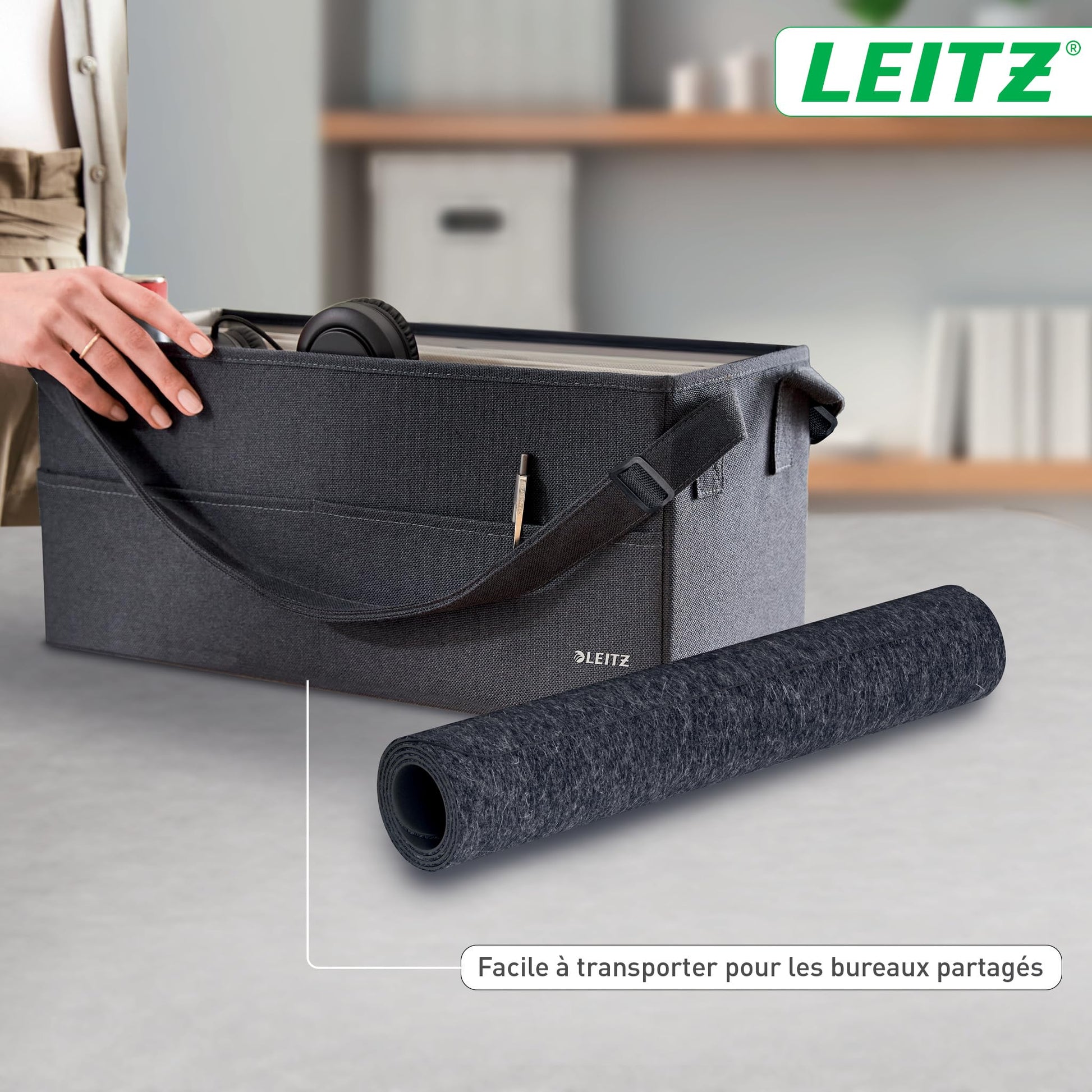 Leitz Large Felt Desk Pad, Felt Desk Pad, Non-Slip Soft Surface Keyboard Mouse Pad for Office or