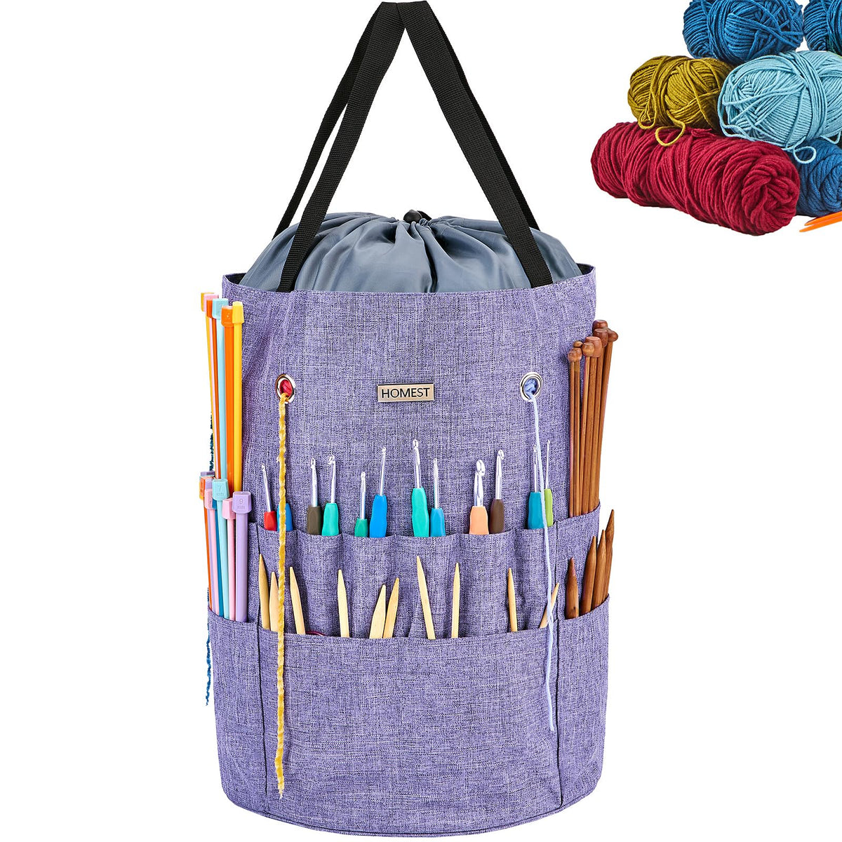 HOMEST Crochet Bag Organizer for Yarn Storage, and Knitting Accessories