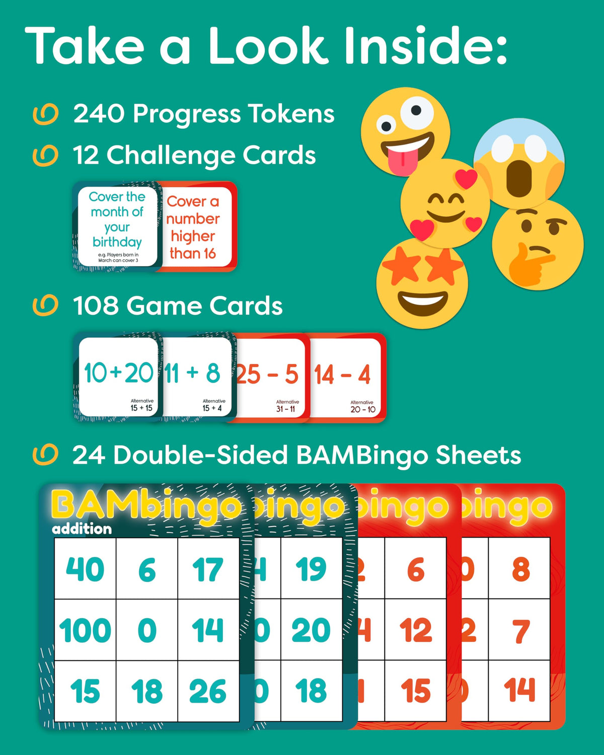 BAMBingo Addition and Subtraction Facts Bingo Game