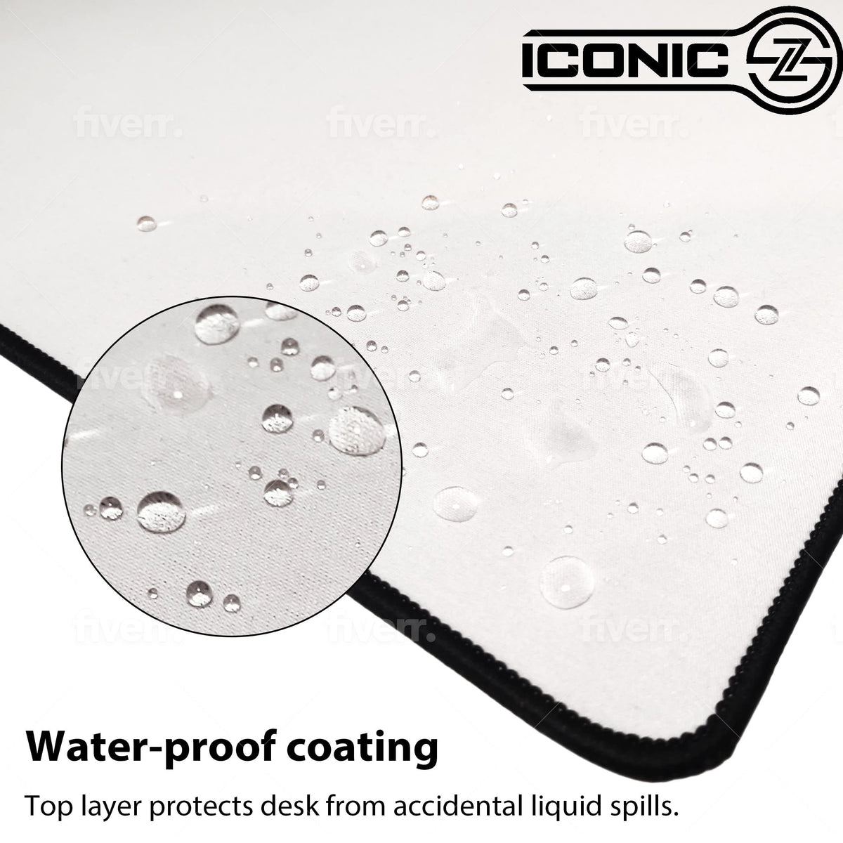 ICONIC - PRO PC GEAR XXL Extended Gaming Mouse Pad/Mat 40"x18"(White) - Large & Wide Desk Cloth