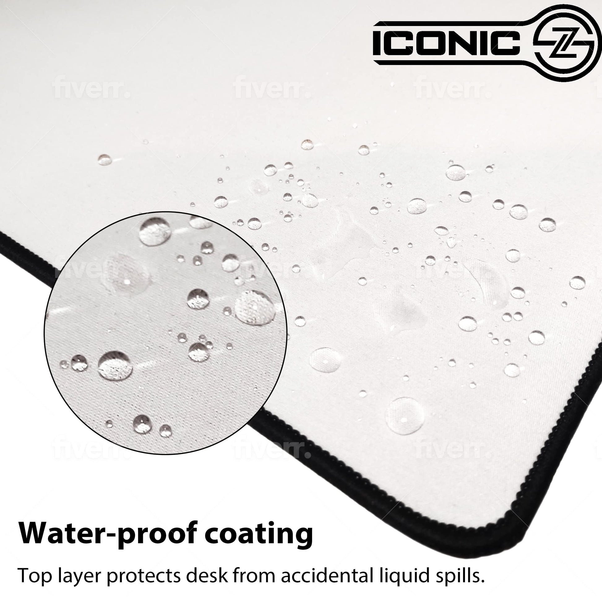 ICONIC - PRO PC GEAR 3XL Extended Gaming Mouse Pad/Mat 46"x20"(White) - Large & Wide Desk Cloth
