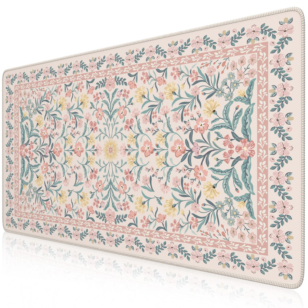 iCasso Desk Mat,Mouse Pad for Office Desk,35.4x15.7in,Pink Floral