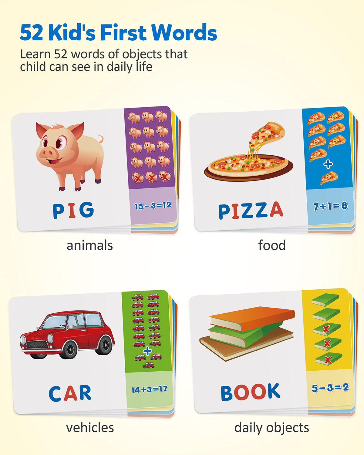 Coogam Matching Letter Game, Alphabet Spelling Reading Flash Cards, Math Number Words Puzzle