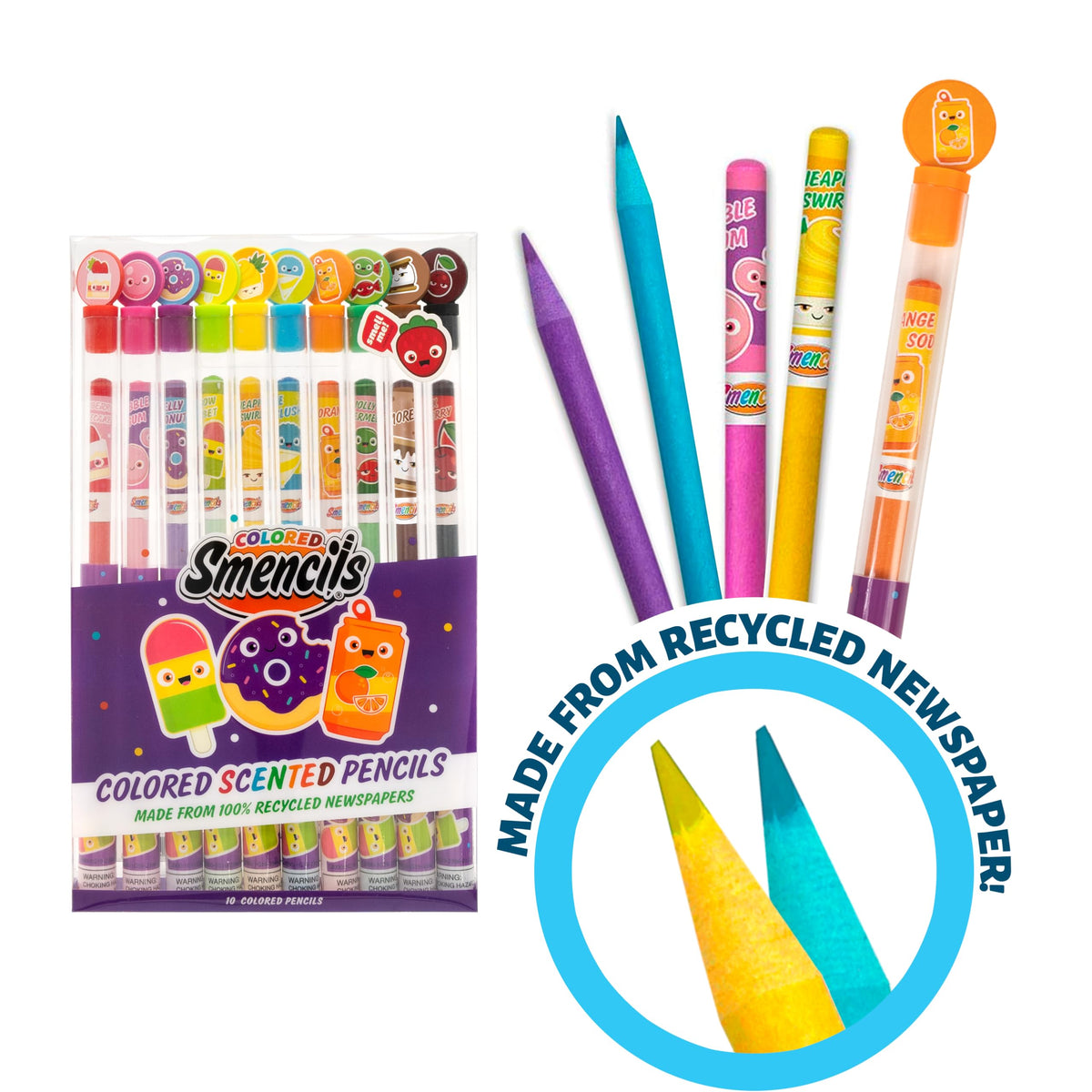 Scentco Colored Smencils – 10 Scented Colored Pencils for Kids
